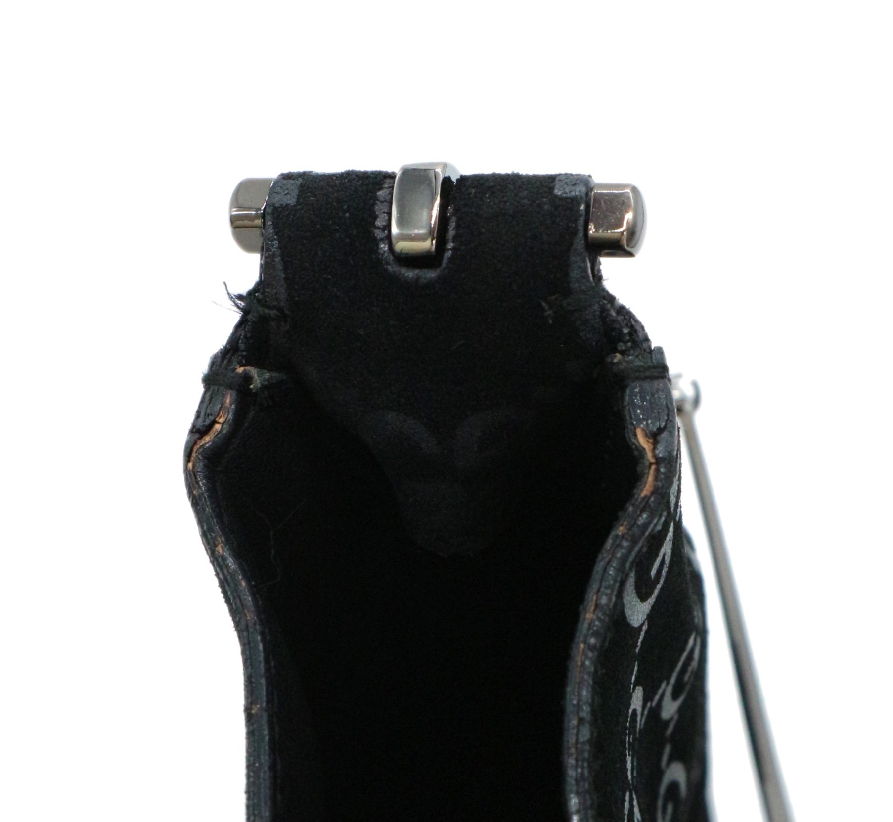 中古・古着通販】GUCCI (グッチ) スエードGGハンドバッグ ブラック GG 