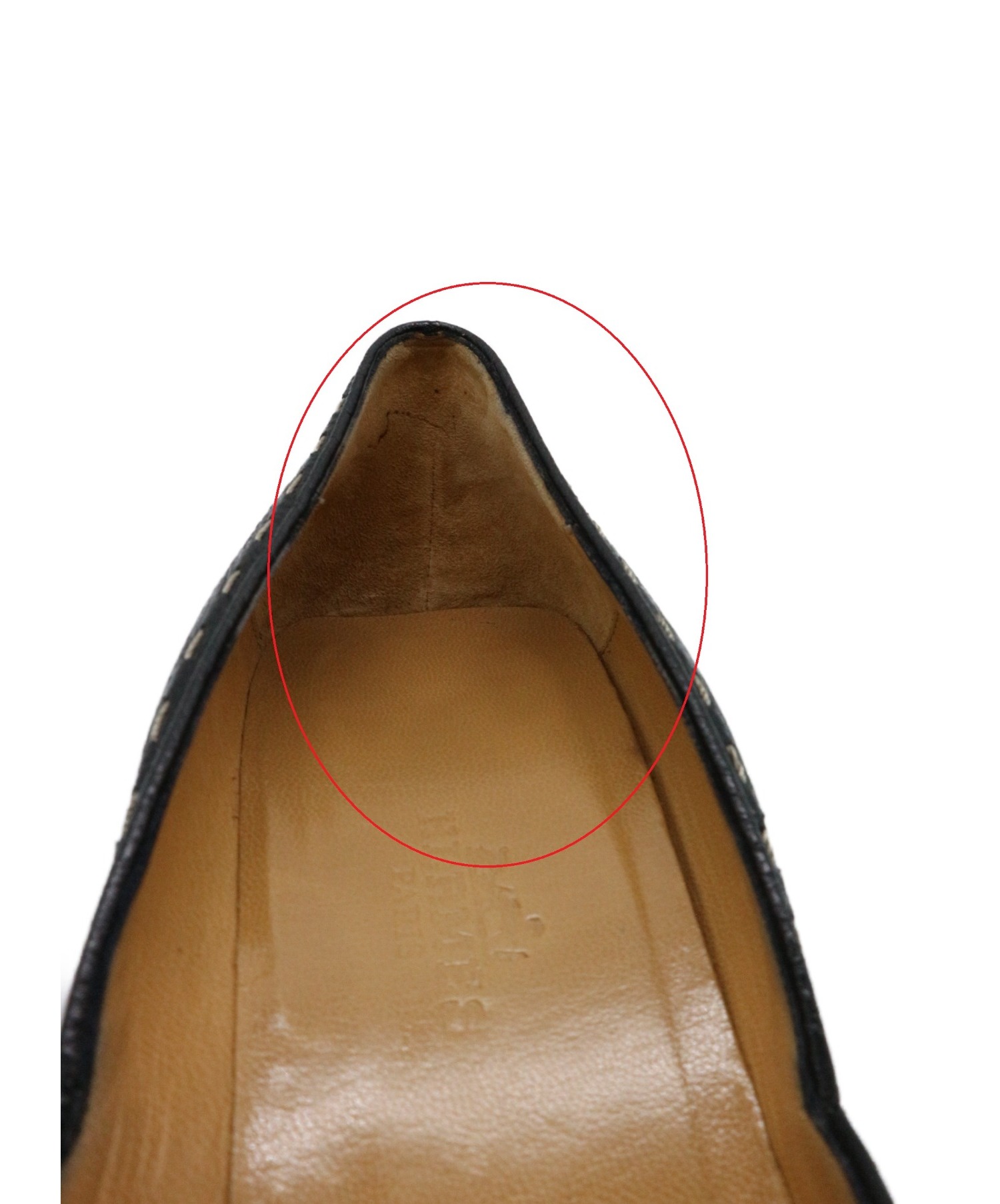 中古・古着通販】HERMES (エルメス) レザーステッチパンプス ブラック