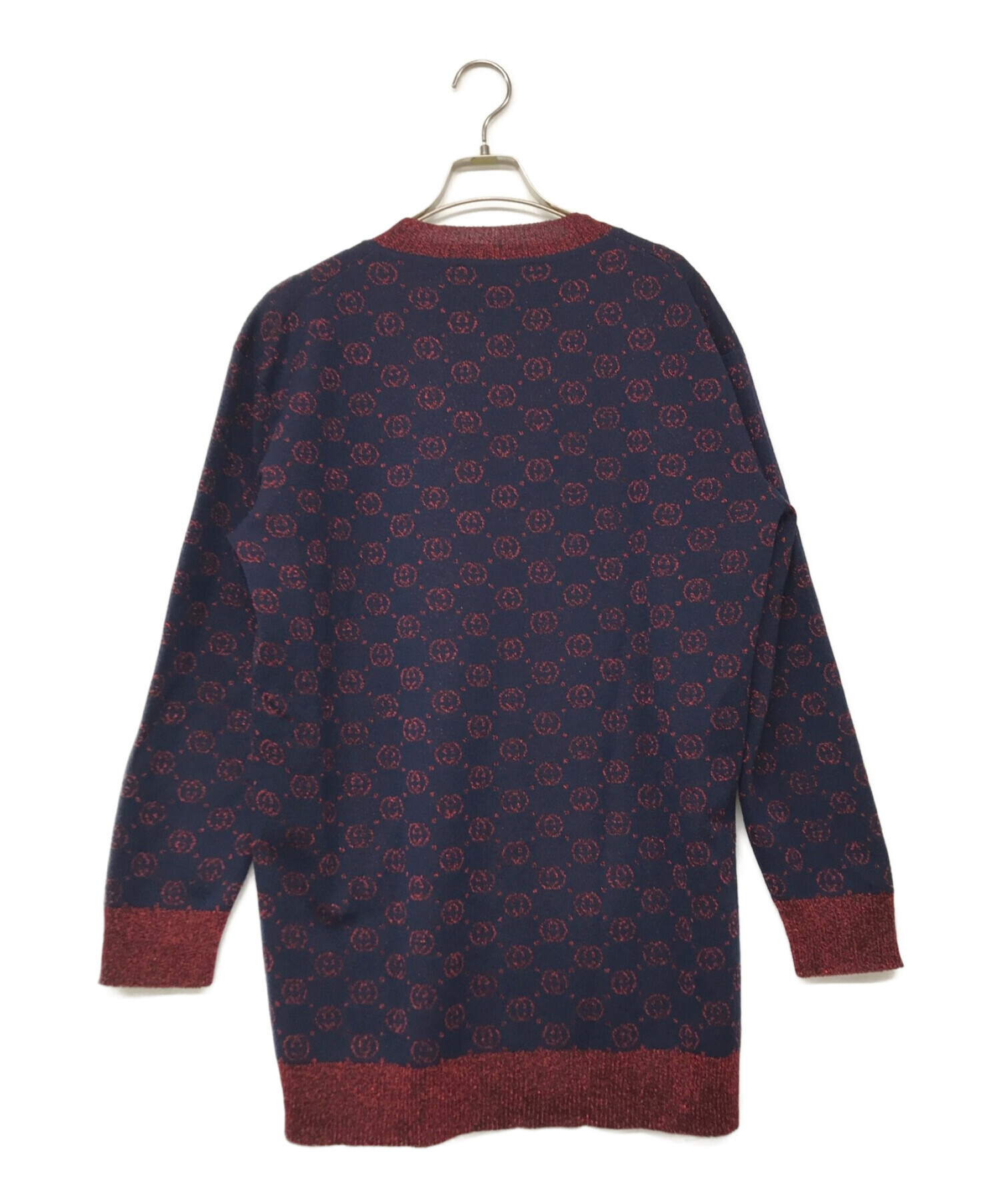 GUCCI フリル付きカーディガン ネイビー GUCCI フリル付きカーディガン