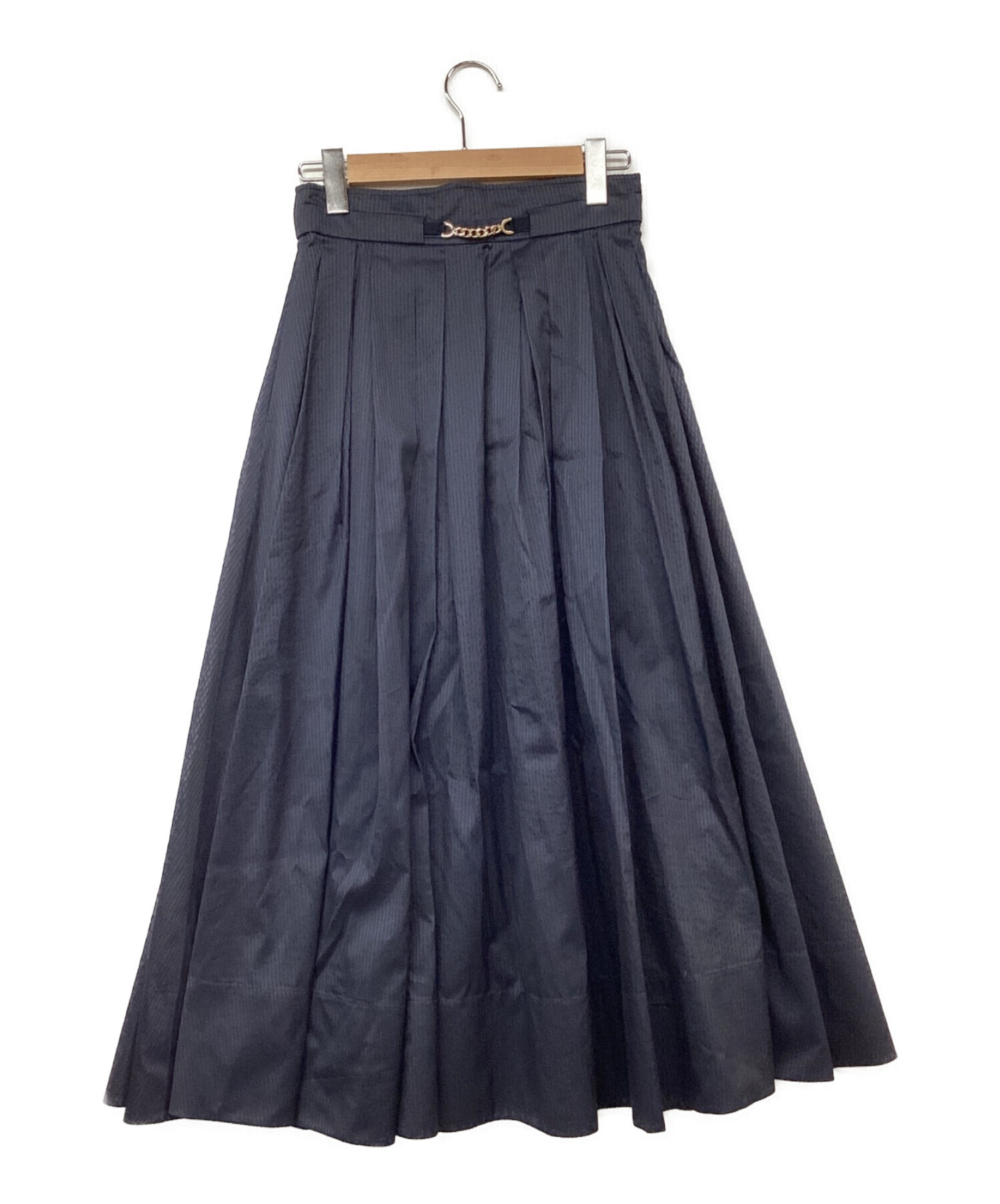 2点ebure 2023 シアーストライプ マキシ丈タックギャザースカート 中古・古着通販】ebure (エブール) S/Cシアーストライプ マキシ