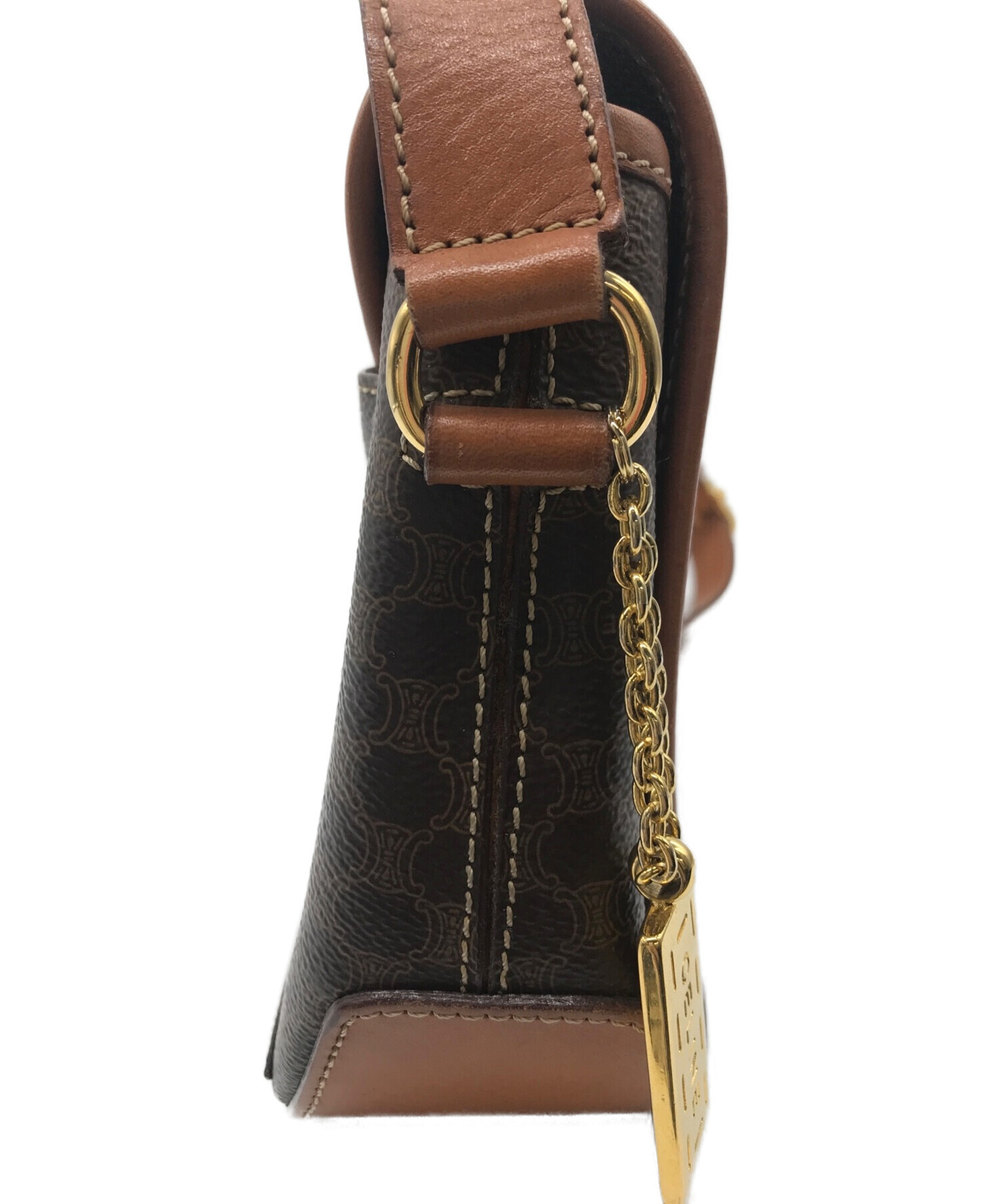 中古・古着通販】CELINE (セリーヌ) マカダム柄フラップショルダー 