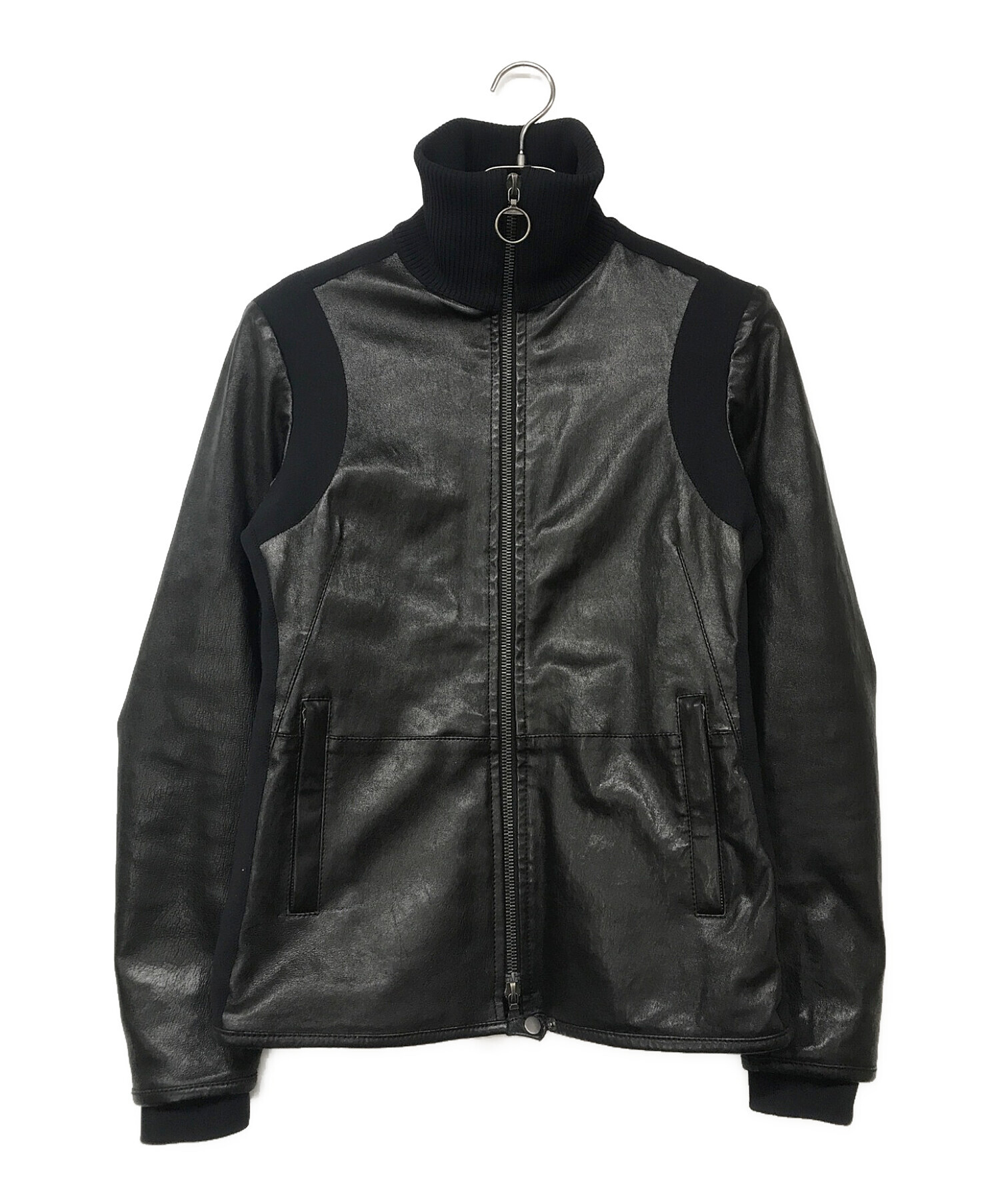 中古・古着通販】PRADA (プラダ) レザージャケット ブラック サイズ:42 