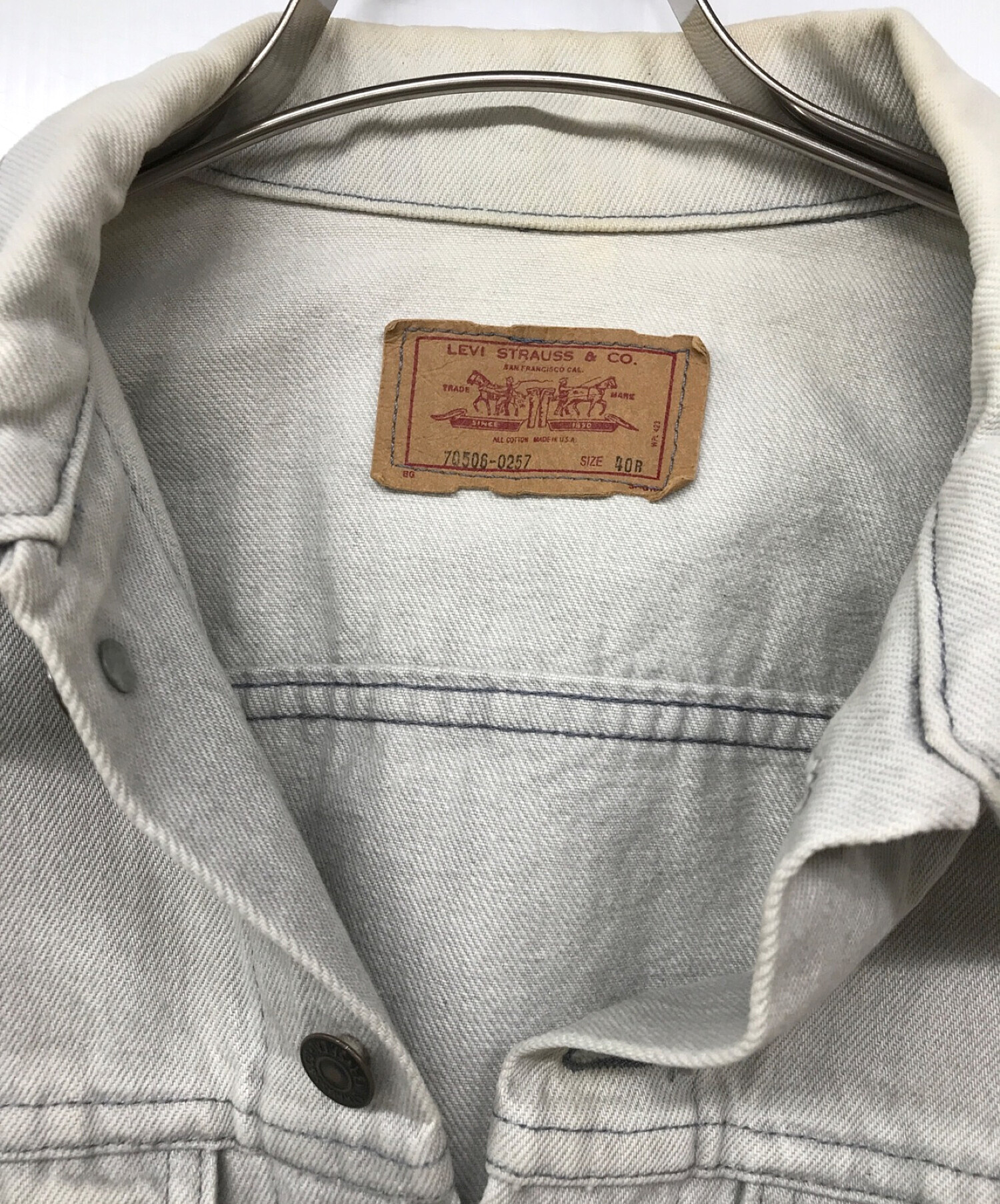 中古・古着通販】LEVI'S (リーバイス) デニムジャケット グレー サイズ