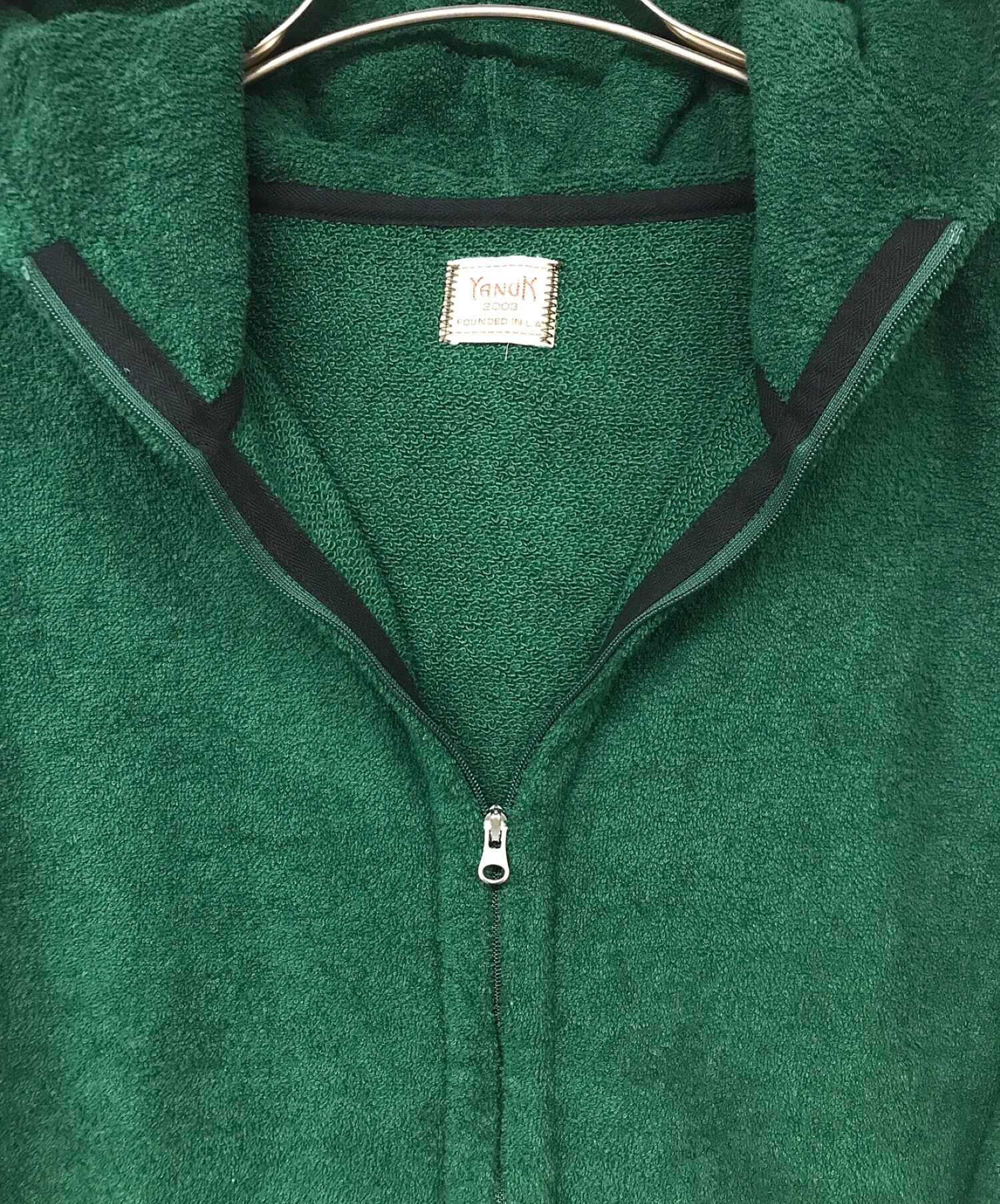 中古・古着通販】YANUK (ヤヌーク) パイル地パーカー グリーン サイズ