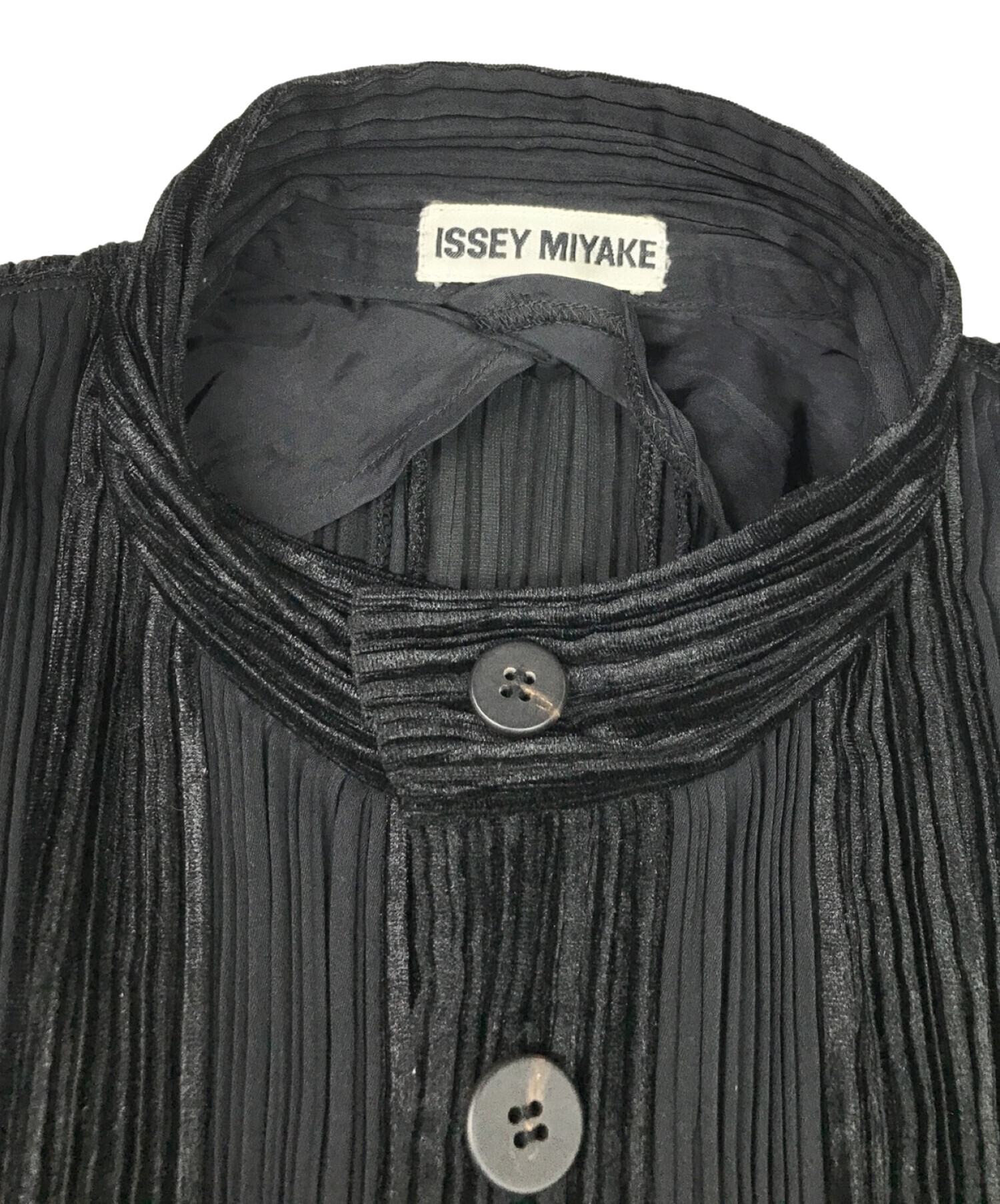 中古・古着通販】ISSEY MIYAKE (イッセイミヤケ) プリーツベロアシャツ