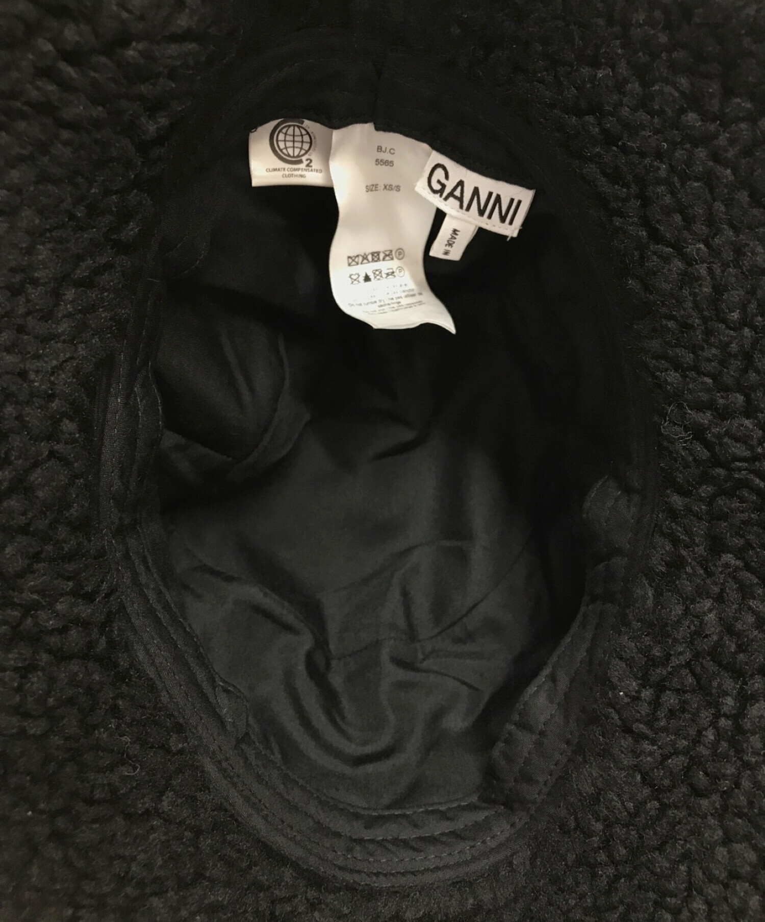 GANNI ボアバケットハット ブラック ガニー GANNI ボアバケットハット ブラック ガニー GANNI ボアバケットハット