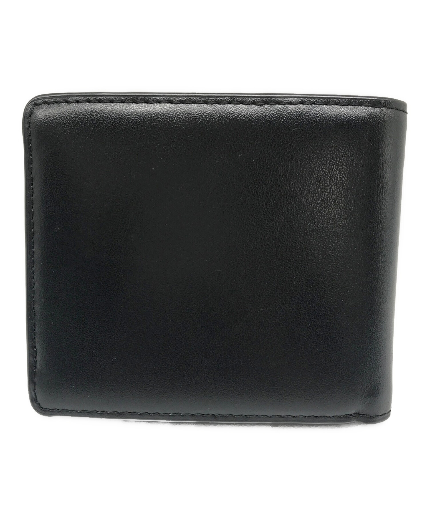 【未使用】DIESELロゴプレート　オールブラック　コンパクトウォレット ディーゼル DIESEL 二つ折り財布 ロゴプレート （ブラック