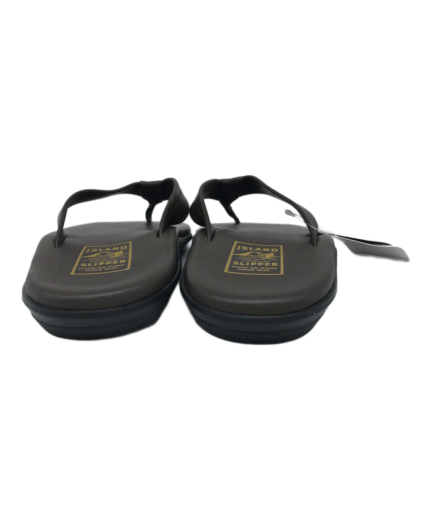 ★未使用★  slipper スタッズ　ブラウン　レザー　サンダル 中古・古着通販】ISLAND SLIPPER (アイランドスリッパ) レザー