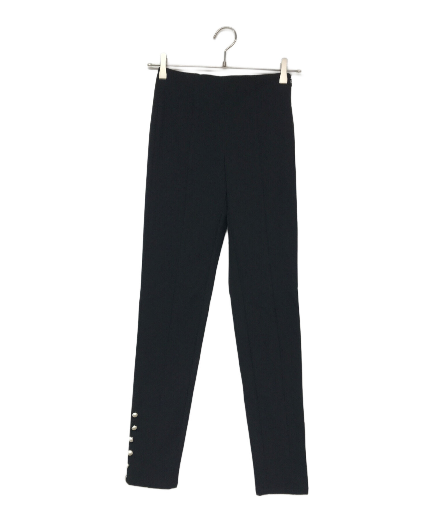 シェリエ SHELLER パールレギンスパンツ グレー サイズ：S 美品sheller シェリエチェックレギンスパンツ