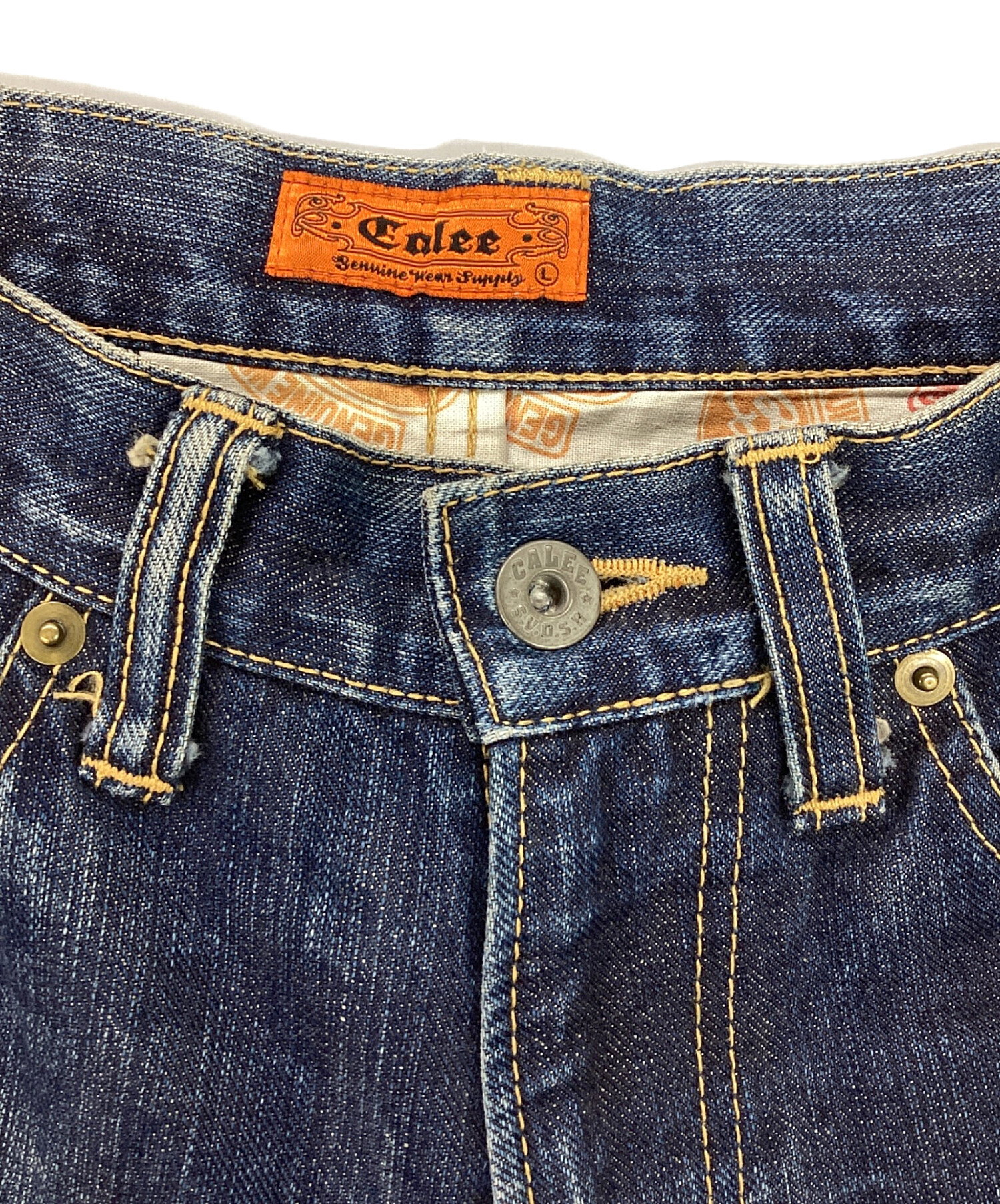 中古・古着通販】CALEE (キャリー) セルビッチデニムパンツ ブルー 