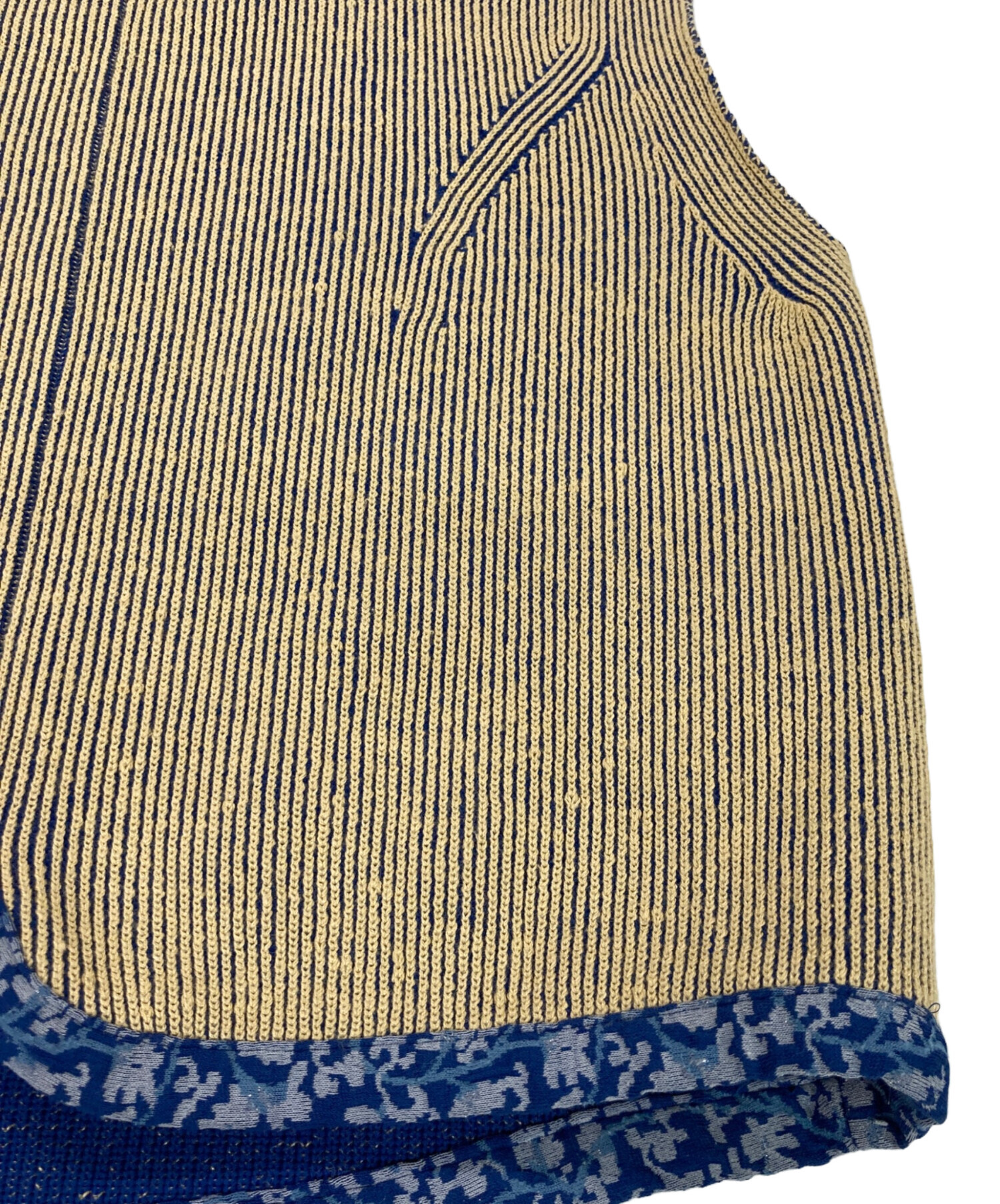 【中古】マメクロゴウチ 24SS Double Face Floral Detail Knitted Short Top 2 ベージュ 青 /MI ■OS レディース 中古・古着通販】Mame Kurogouchi (マメクロゴウチ) Double Face