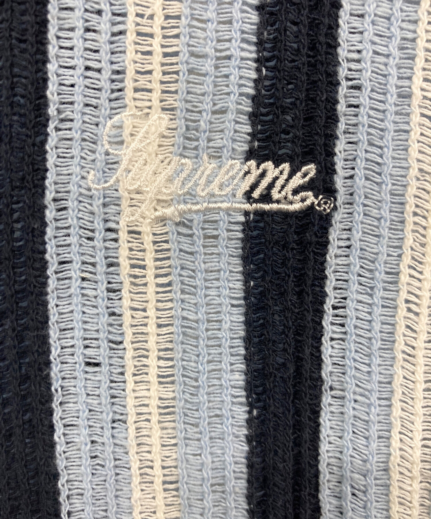 中古・古着通販】SUPREME (シュプリーム) Open Knit Stripe Zip Polo 