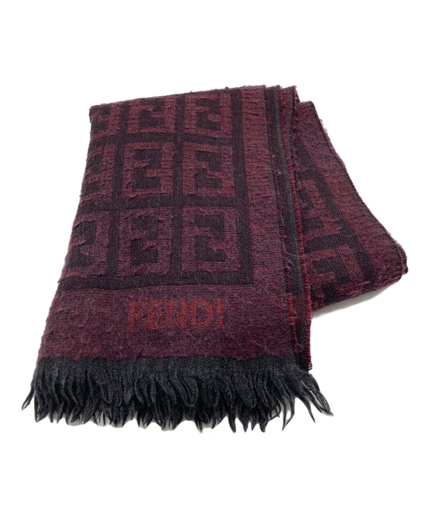 中古・古着通販】FENDI (フェンディ) ロゴマフラー ボルドー｜ブランド
