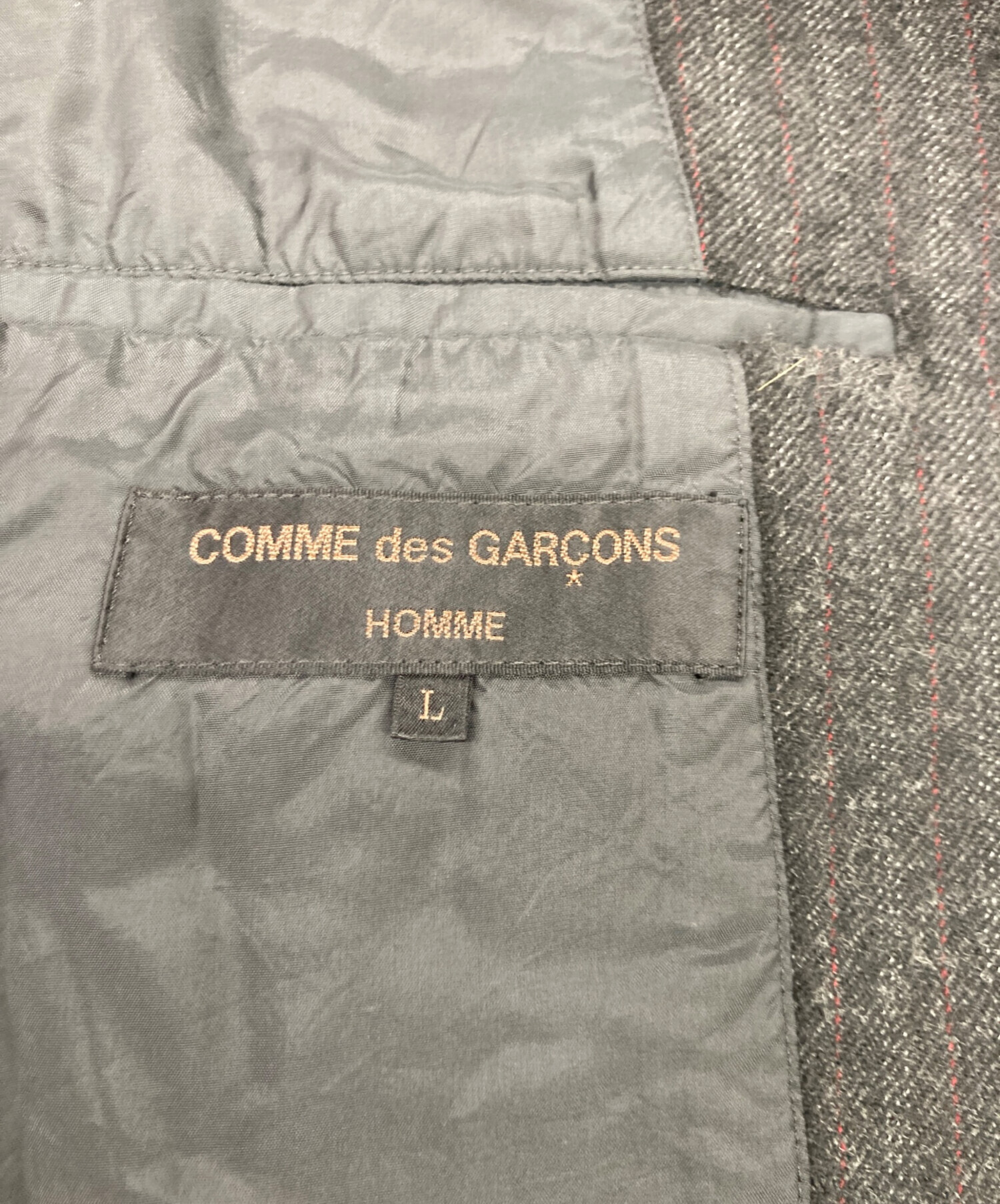 COMME des GARCONS HOMME 3Bジャケット チャコールグレー COMME des GARCONS HOMME エステルサージ製品染め3Bジャケット
