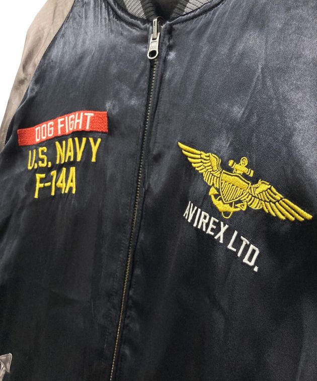 今週末まで 試着のみ　AVIREX　スカジャン　リバーシブル　黒 今週末まで 試着のみ AVIREX スカジャン リバーシブル 黒