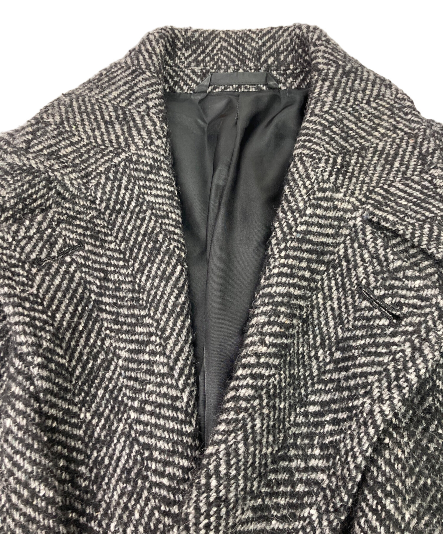 中古・古着通販】RAINMAKER (レインメーカー) ツイードコート ブラック