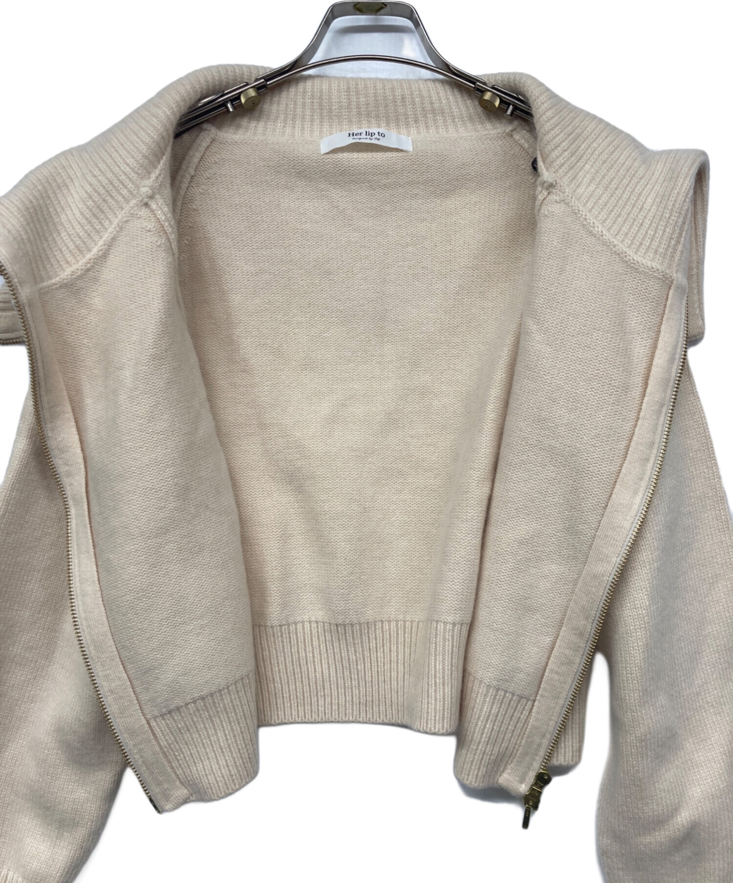 中古・古着通販】HER LIP TO (ハーリップトゥ) Big Collar Knit Top