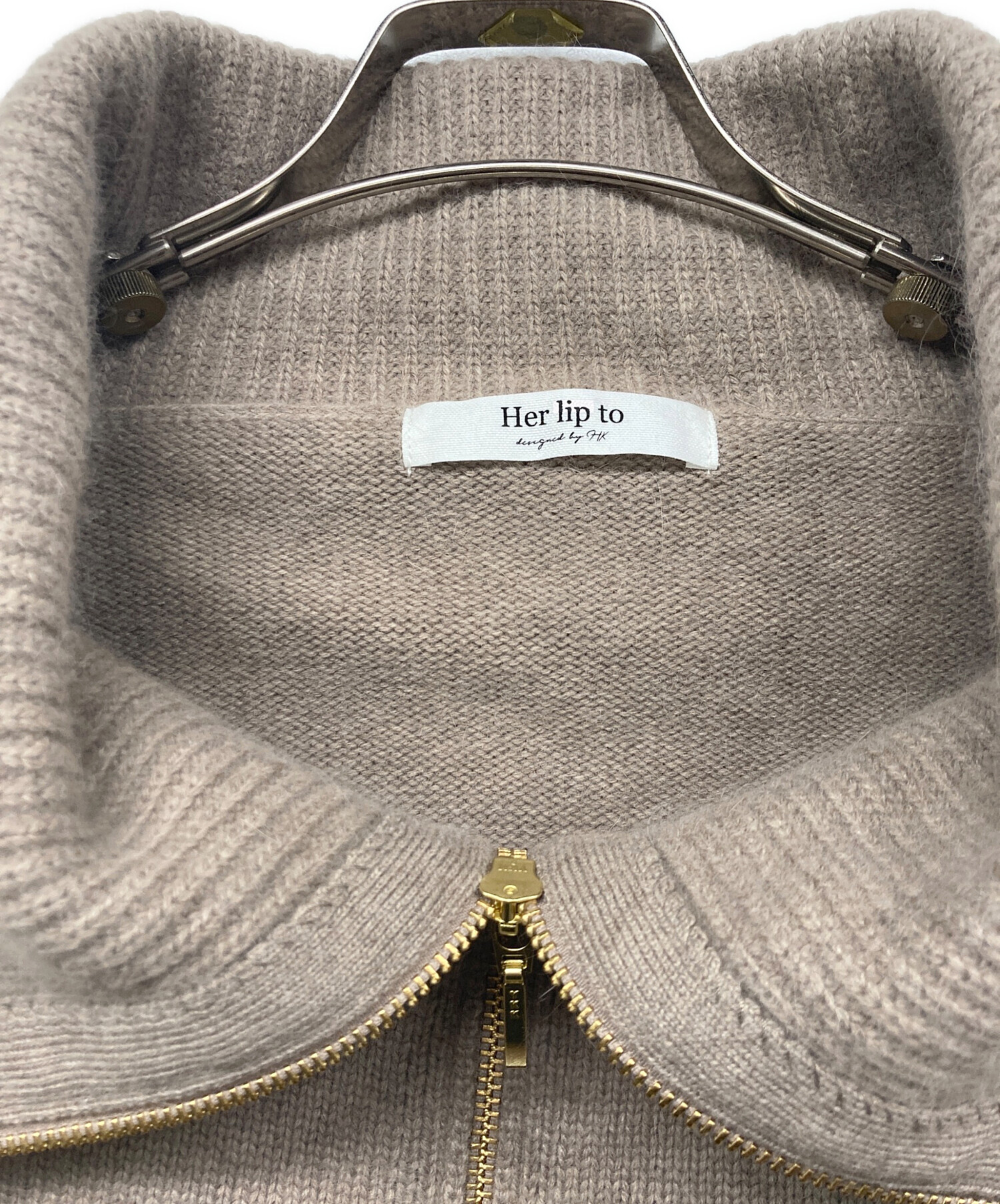 中古・古着通販】HER LIP TO (ハーリップトゥ) Big Collar Knit Top