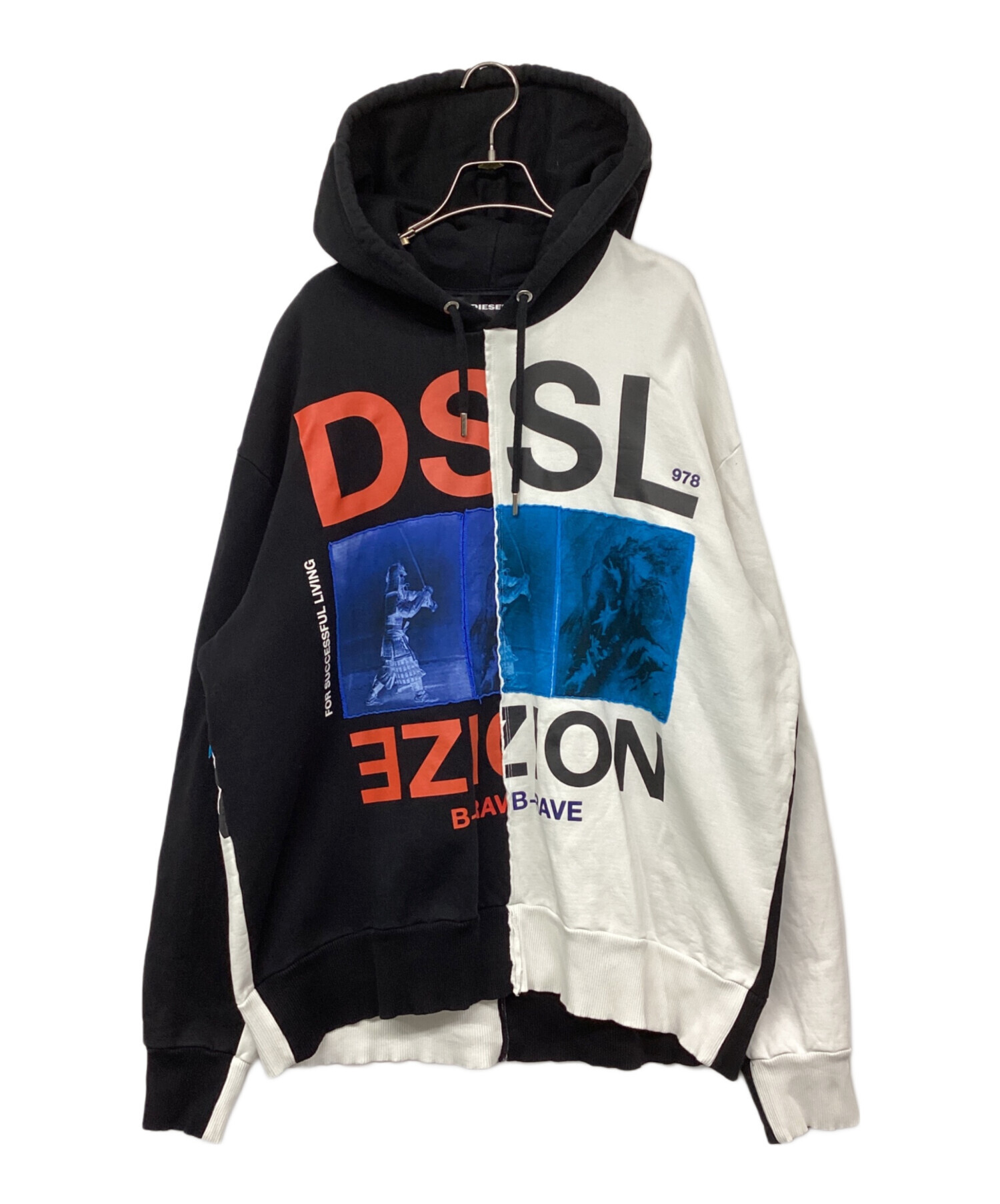 中古・古着通販】DIESEL (ディーゼル) プルオーバーパーカー ホワイト 
