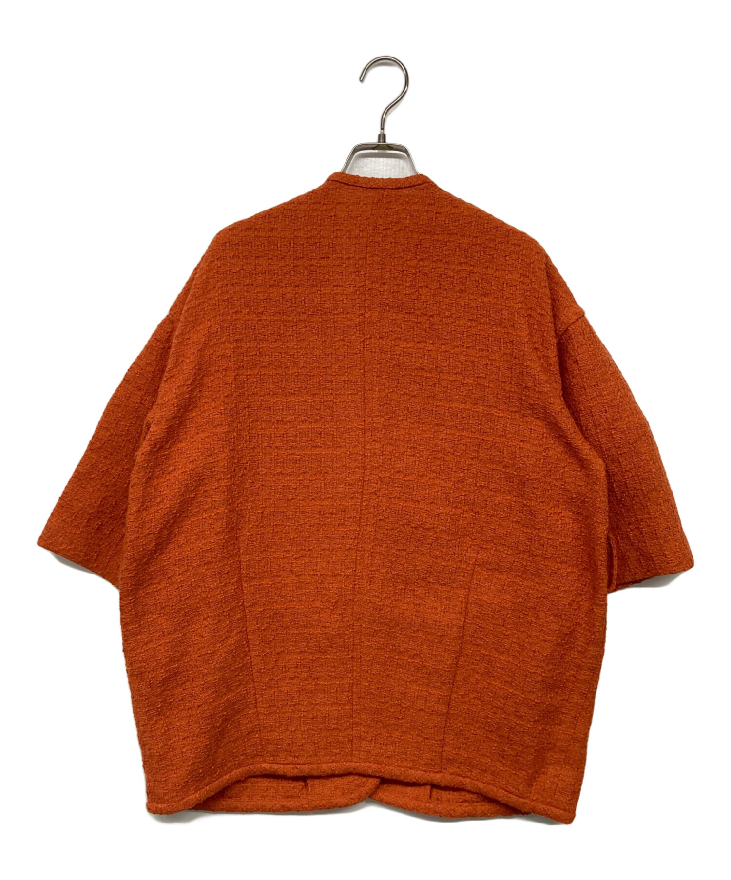 中古・古着通販】CLANE (クラネ) HALF SLEEVE TWEED JACKET オレンジ
