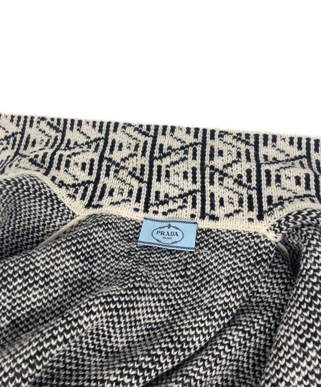 中古・古着通販】PRADA (プラダ) 総柄襟付きニットカーディガン