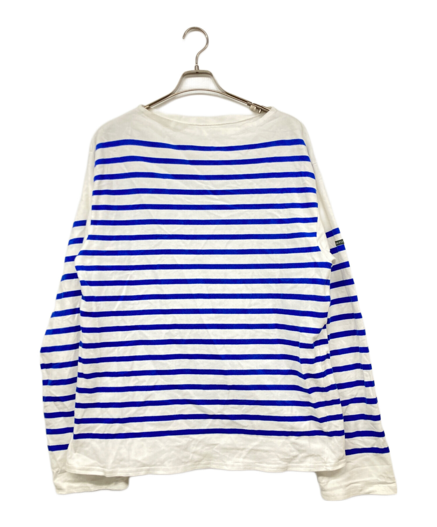 未使用＊Outilターコイズ×ホワイトバスクシャツサイズ0長袖カットソー