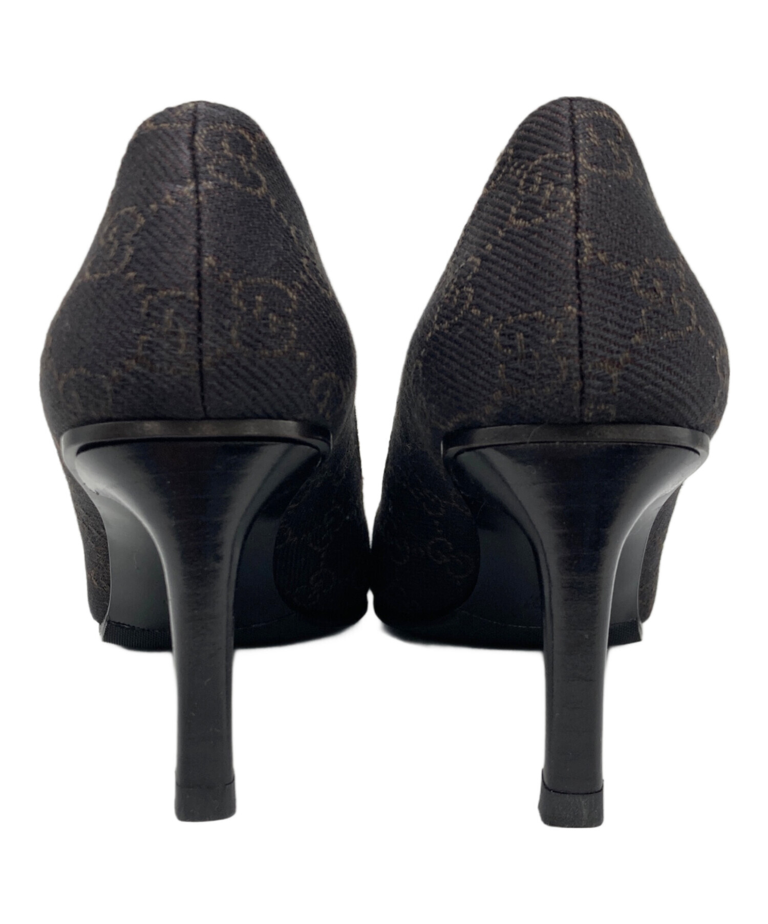 中古・古着通販】GUCCI (グッチ) GGキャンバスヒールパンプス ブラウン