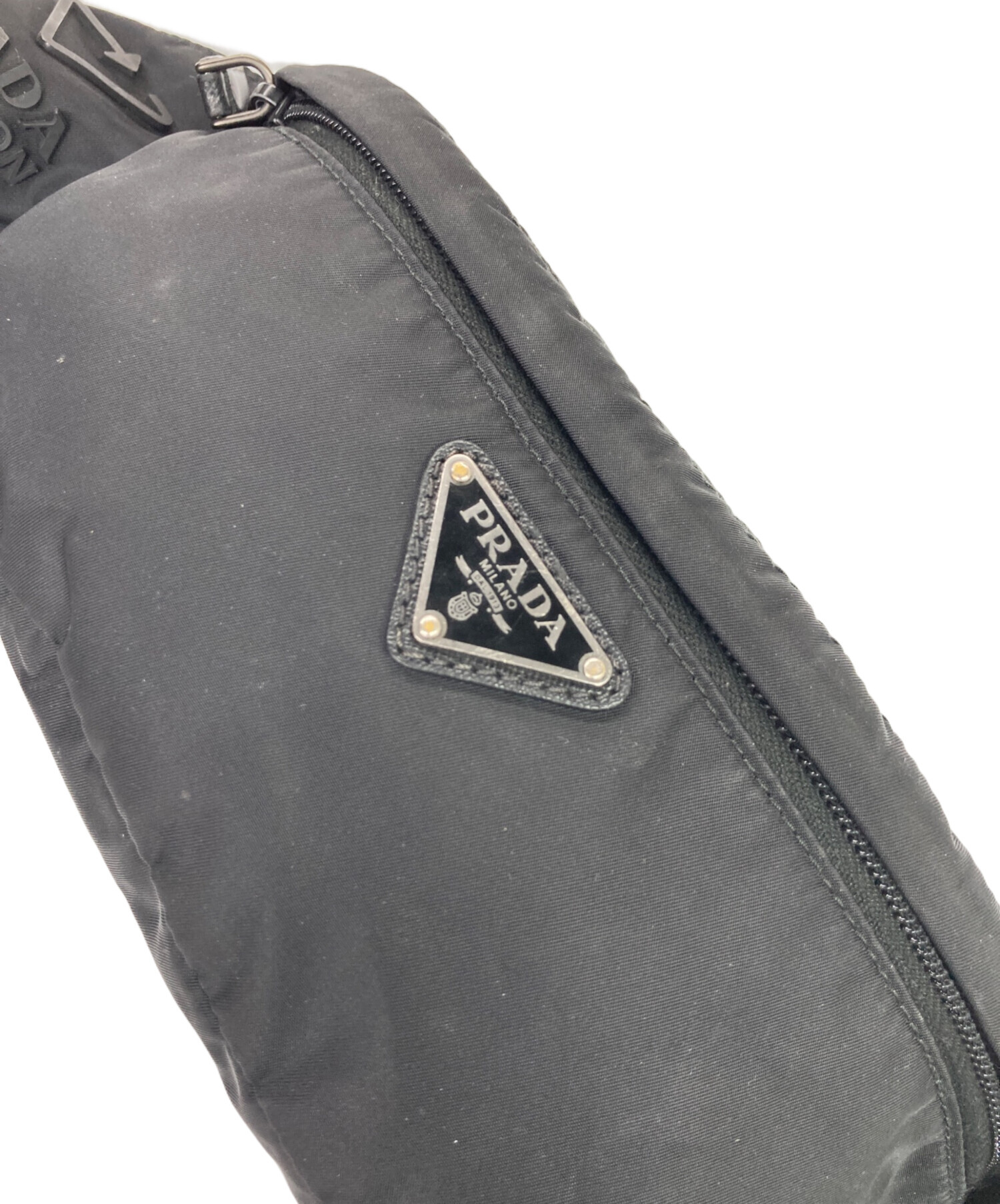 中古・古着通販】PRADA (プラダ) ナイロンウエストバッグ ブラック