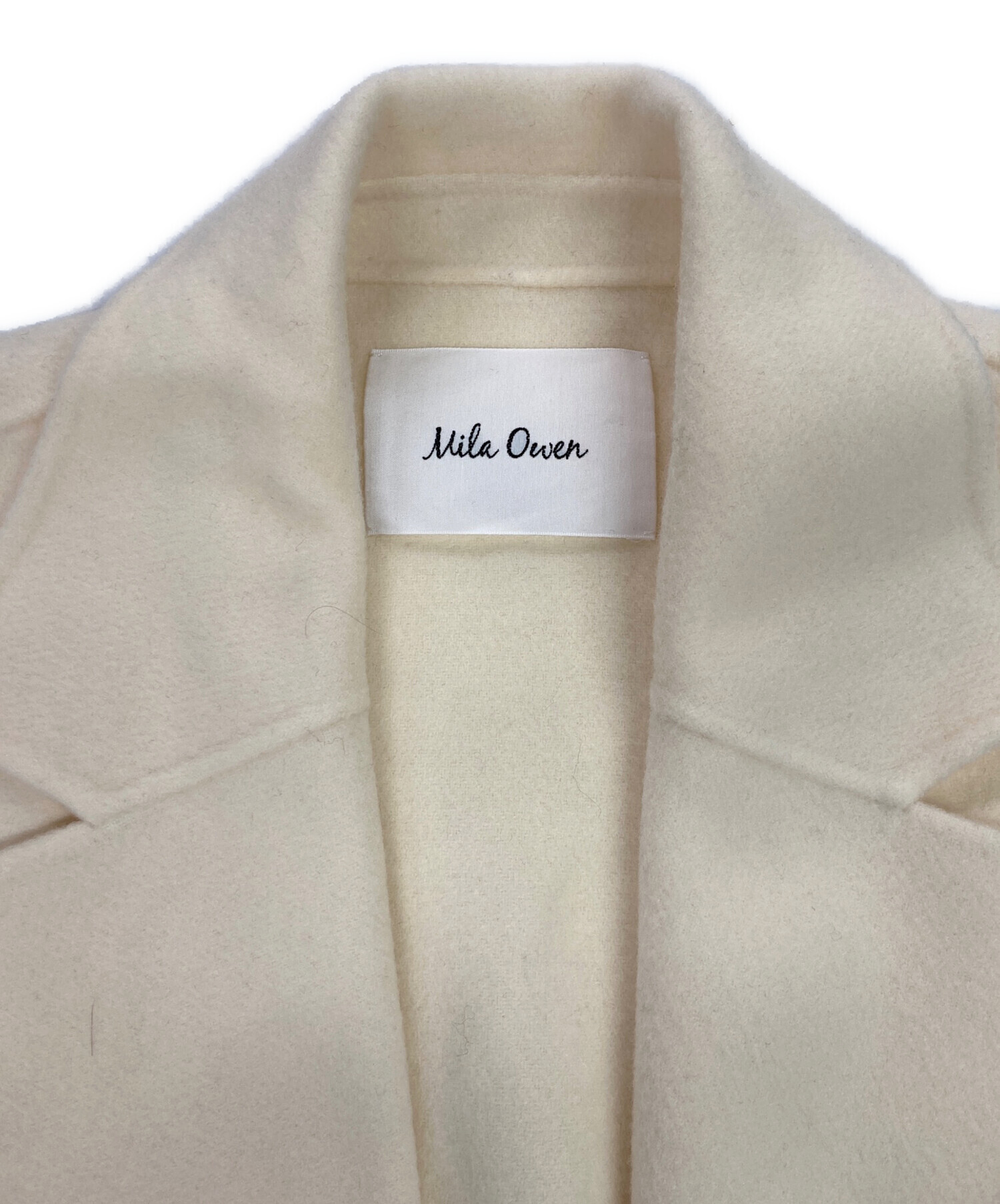 Mila Owen ダブルブレストコート アイボリー 中古・古着通販】Mila Owen (ミラオーウェン) ワイドシルエットダブル