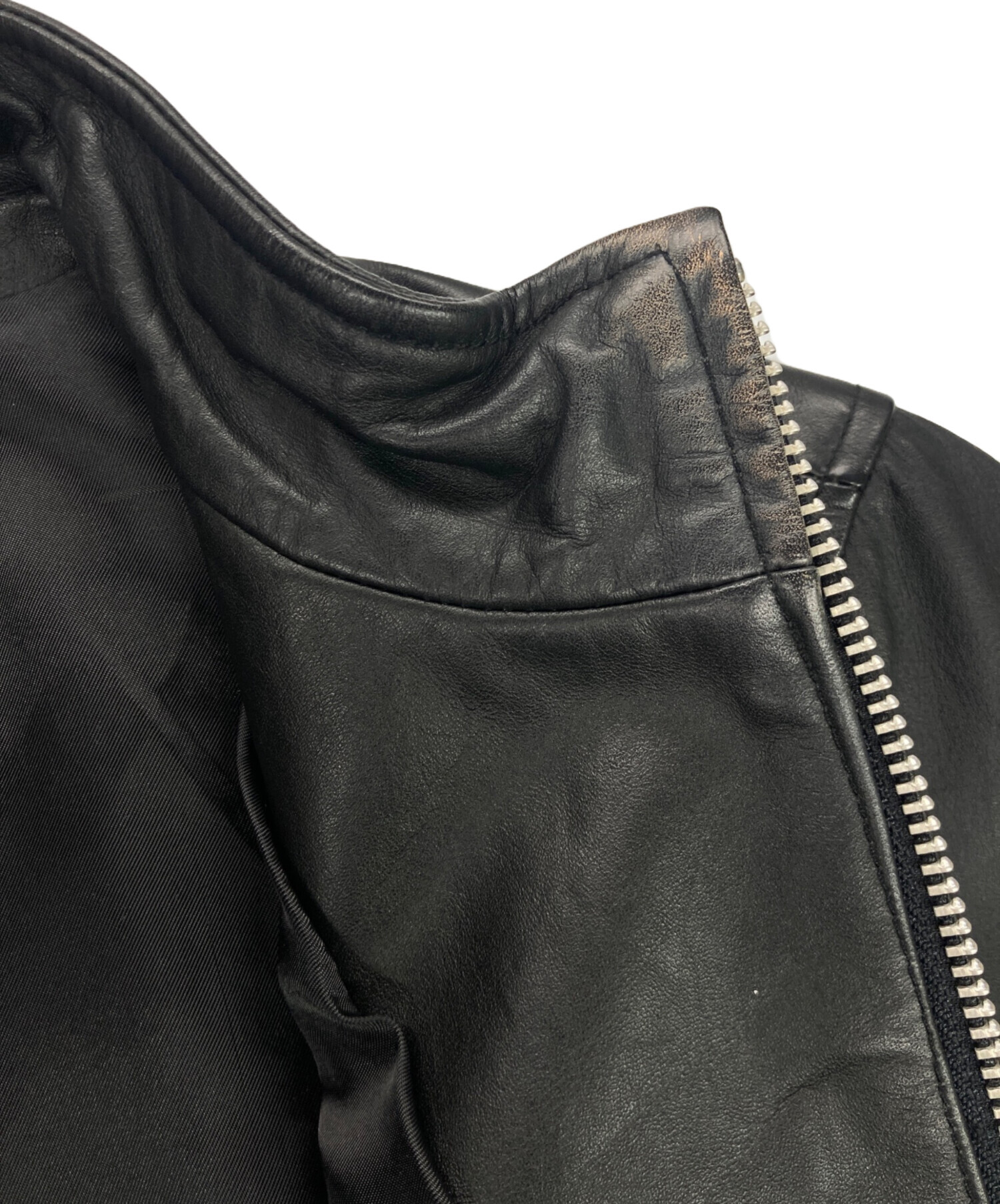 中古・古着通販】GAP (ギャップ) ジップアップ カウレザージャケット