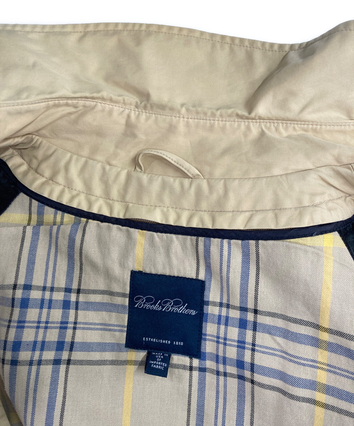 美品　ブルックスブラザーズ　ライナー付きステンカラーコート　ベージュ　チェック BROOKS BROTHERS / ブルックスブラザーズ ライナー付ステン