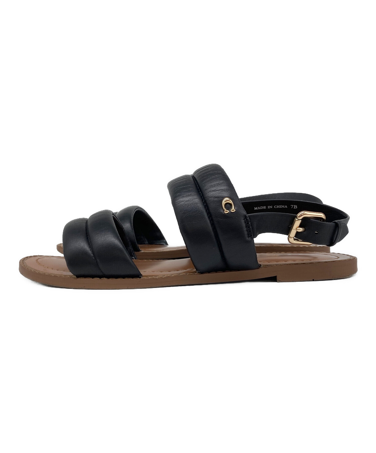 中古・古着通販】COACH (コーチ) サンダル ブラック サイズ:US7B 