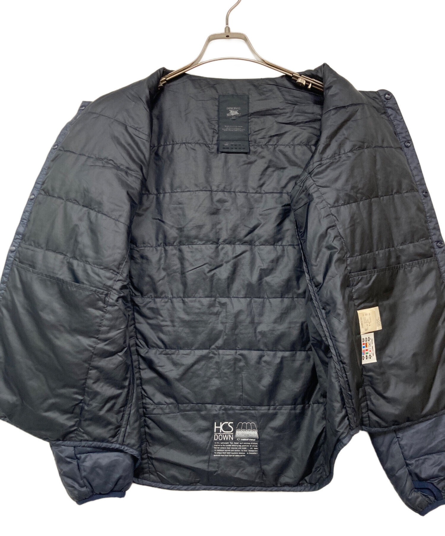 中古・古着通販】DESCENTE (デサント) ノーカラーダウンジャケット 
