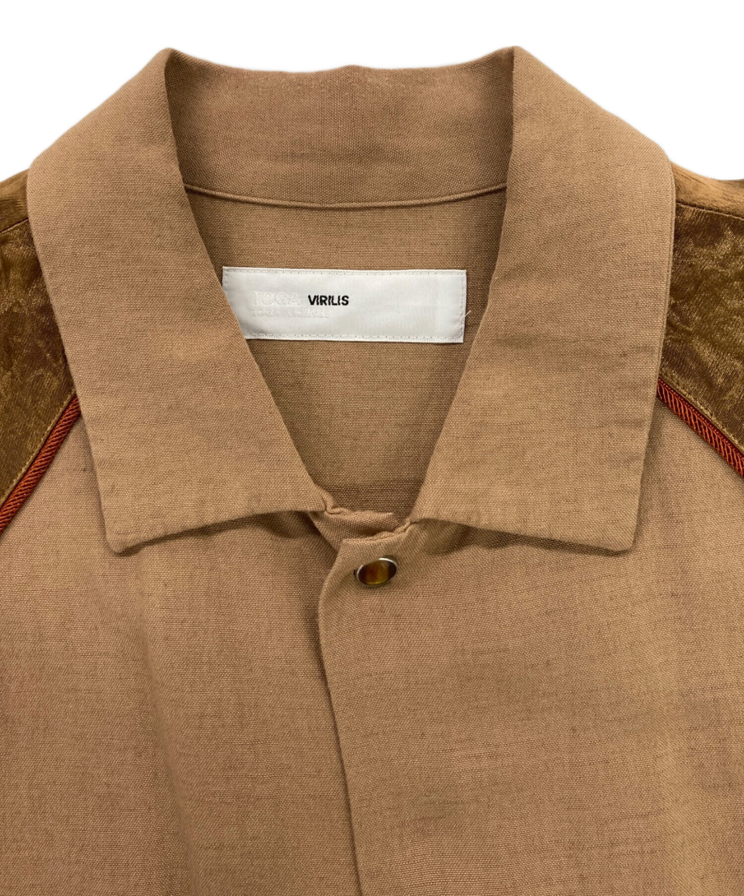 TOGA VIRILIS ブラウン刺繍長袖シャツ 46 中古・古着通販】TOGA VIRILIS (トーガ ビリリース) ウエスタンシャツ