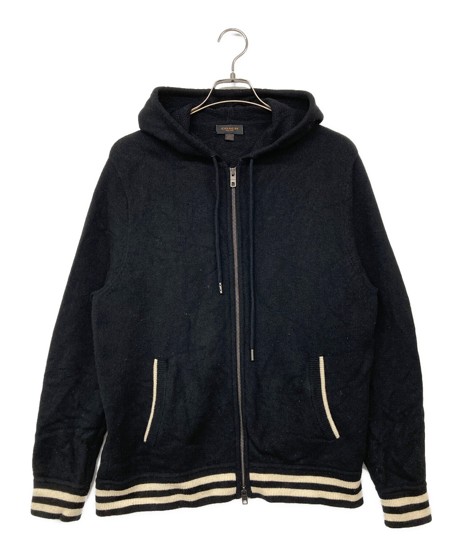 COACH コーチ パーカー フーディー レザーエルボーパッチ ブラック COACH コーチ パーカー フーディー レザーエルボーパッチ ブラック