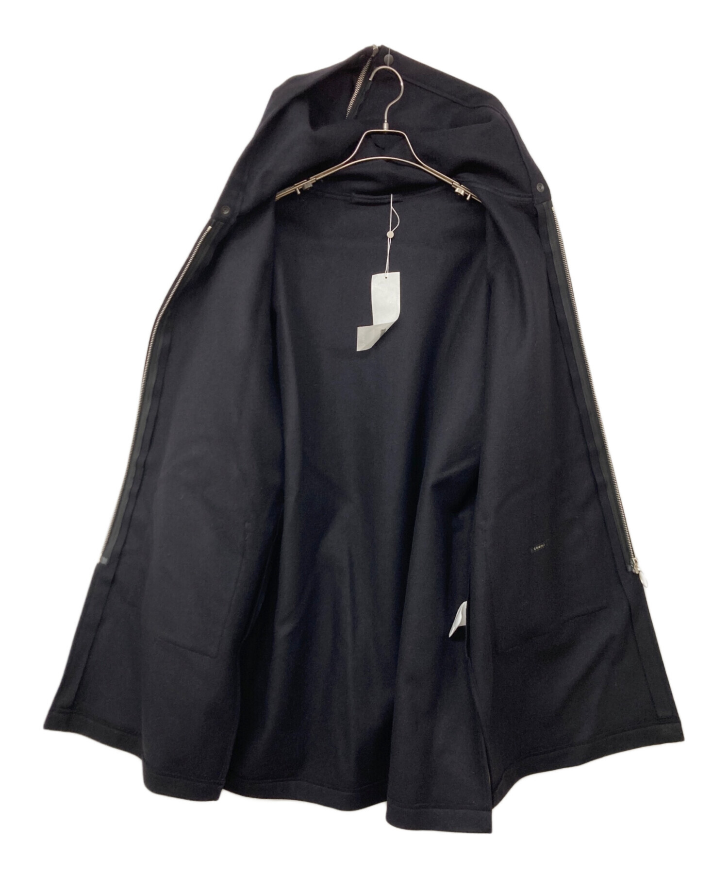 COMOLI メルトンフーデッドコート BLACK U03-04004