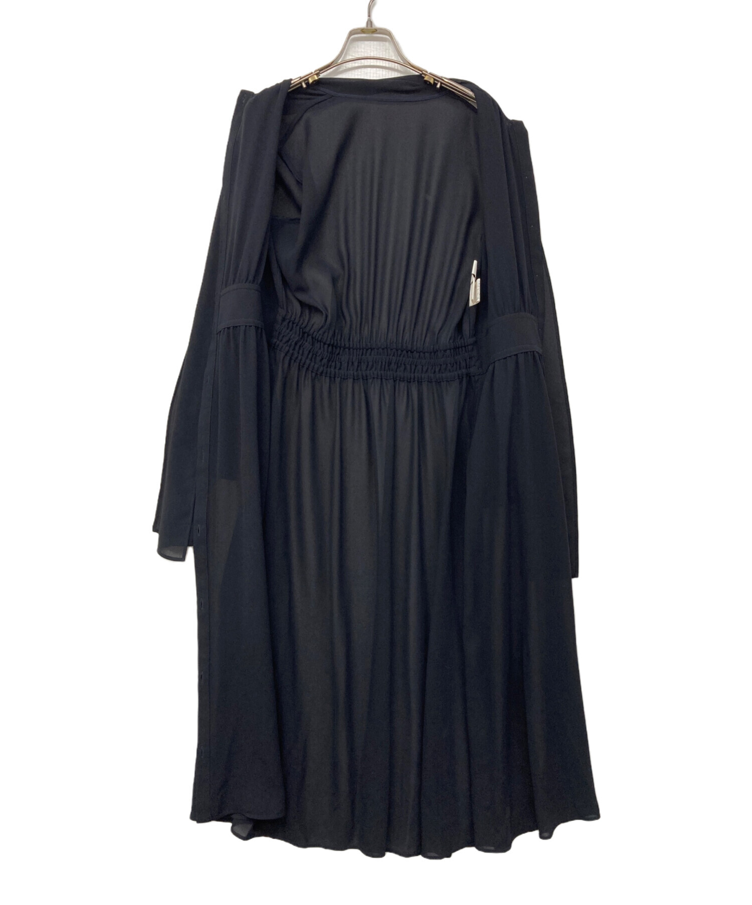 中古・古着通販】ANAYI (アナイ) ボウタイワンピース ブラック サイズ  