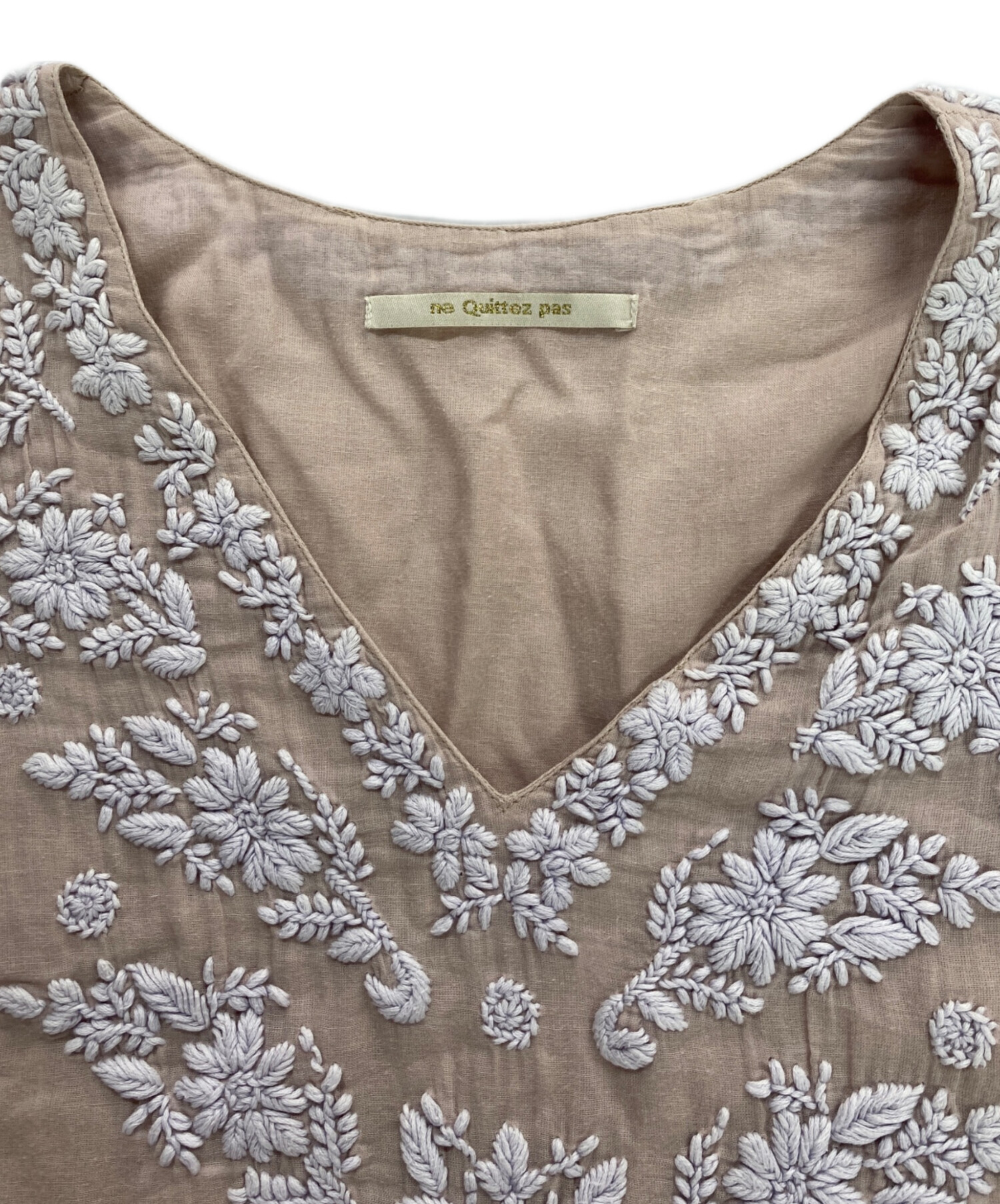 中古・古着通販】ne quittez pas (ヌキテパ) Cotton Chikan Embroidery