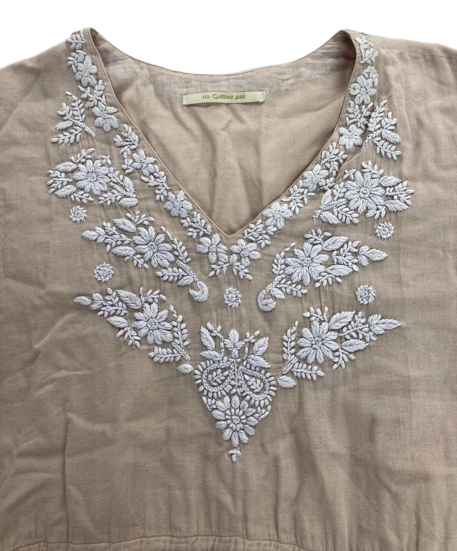 中古・古着通販】ne quittez pas (ヌキテパ) Cotton Chikan Embroidery