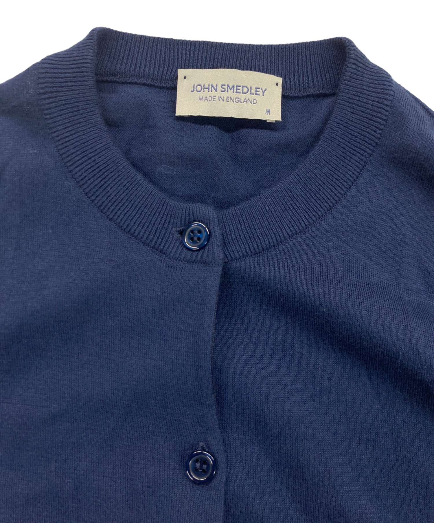 試着のみJOHN SMEDLEY ネイビー カーディガン M