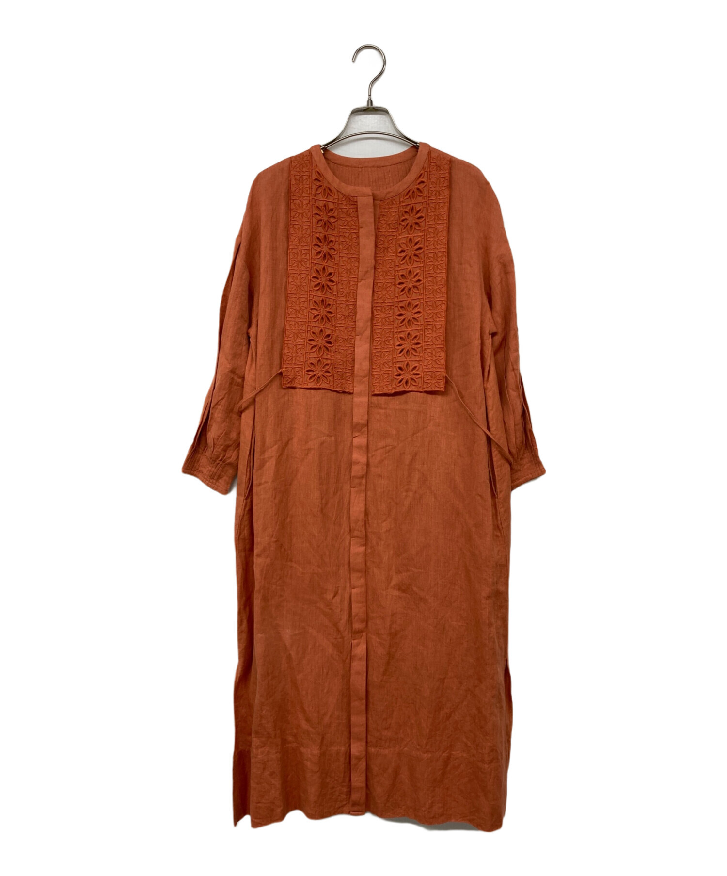 中古・古着通販】genten (ゲンテン) リネンワンピース レッド 中古・古着通販】genten (ゲンテン) リネンワンピース レッド