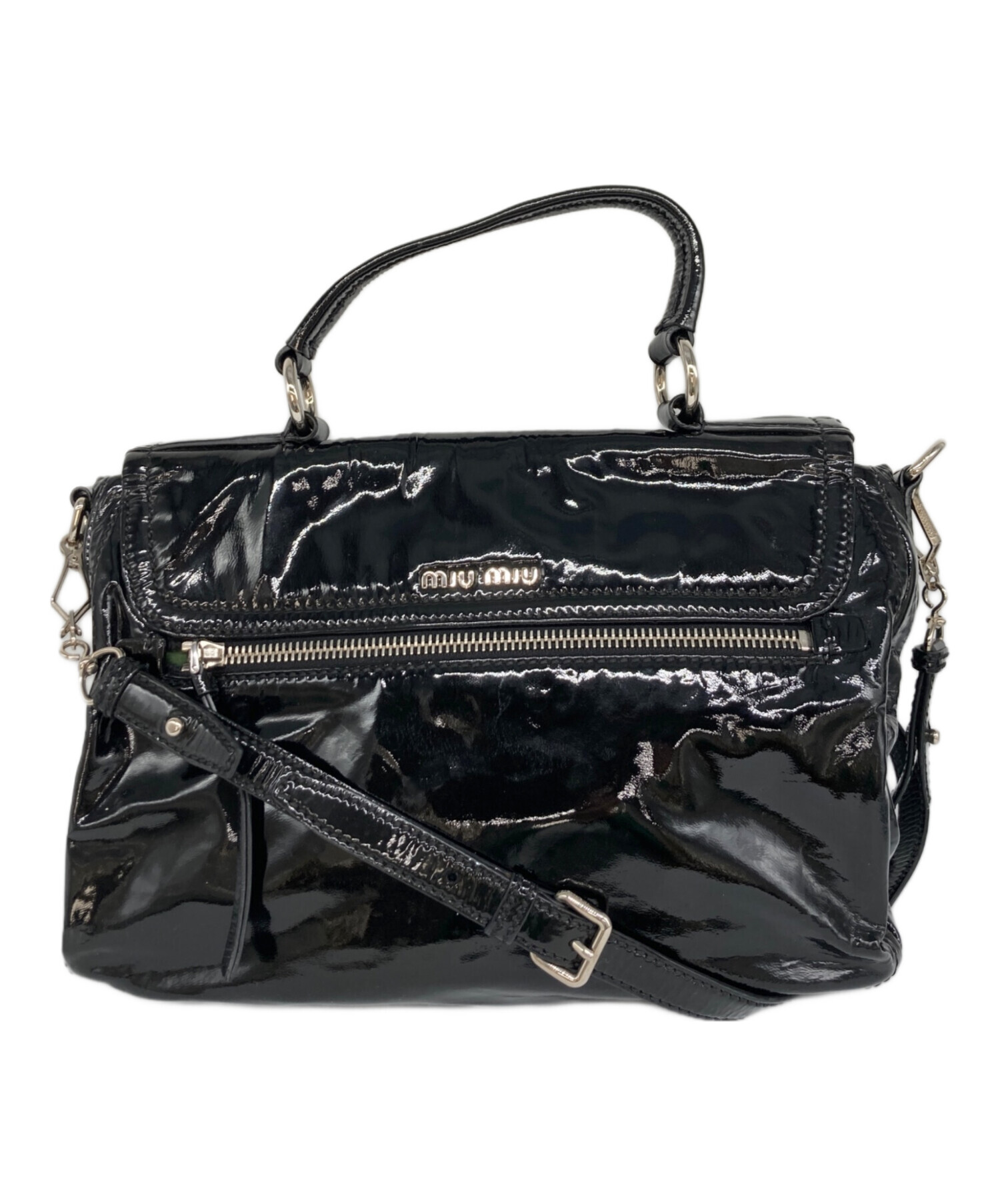 中古・古着通販】MIU MIU (ミュウミュウ) エナメルショルダーバッグ 