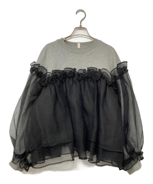 中古・古着通販】Bibiy. (ビビィ) ANNA PUFF TOP ブラック×グレー