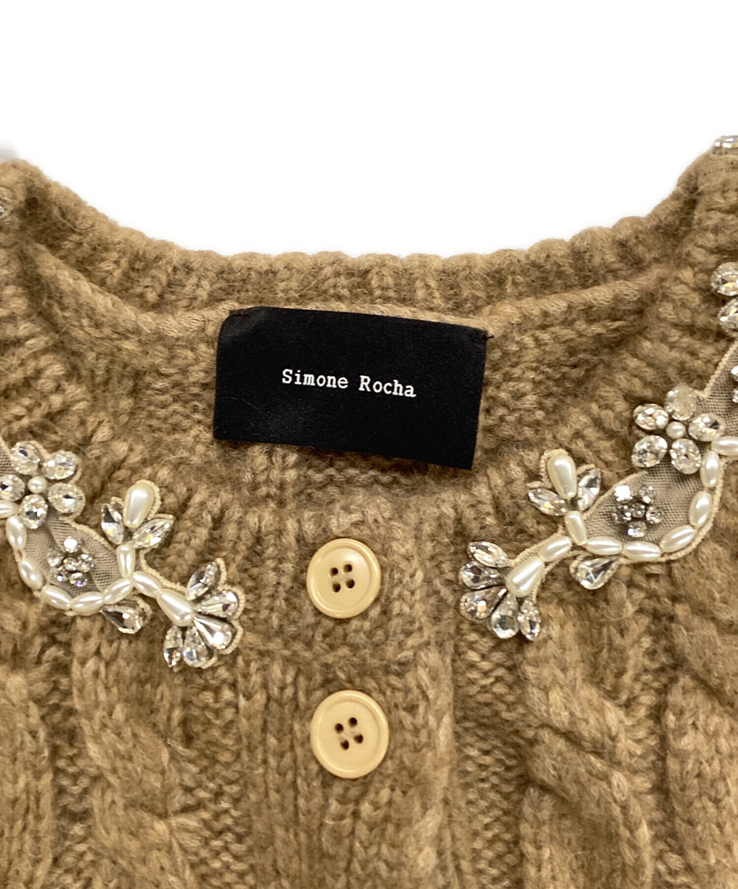 SIMONE ROCHA シモーネロシャ  【美品】37-02-45-02040 ビジュー ニット カーディガン S SIMONE ROCHA シモーネロシャ 【美品】37-02-45-02040 ビジュー ニット
