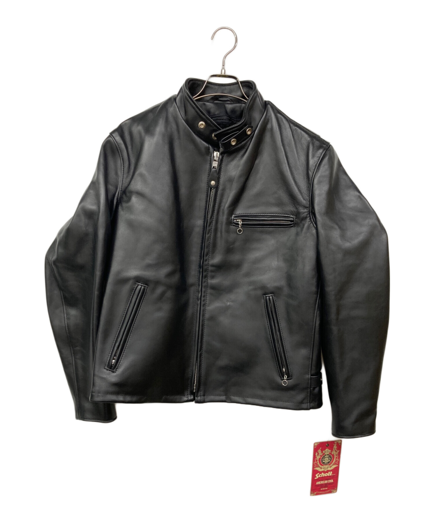 ✨希少✨　SCHOTT ライナー付き ライダースジャケット ブラック 42 黒 中古・古着通販】Schott (ショット) ライナー付シングルライダース