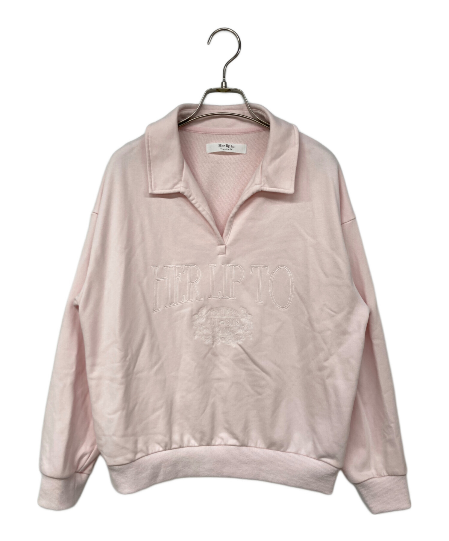 herlipto Embroidery Polo Sweatshirt