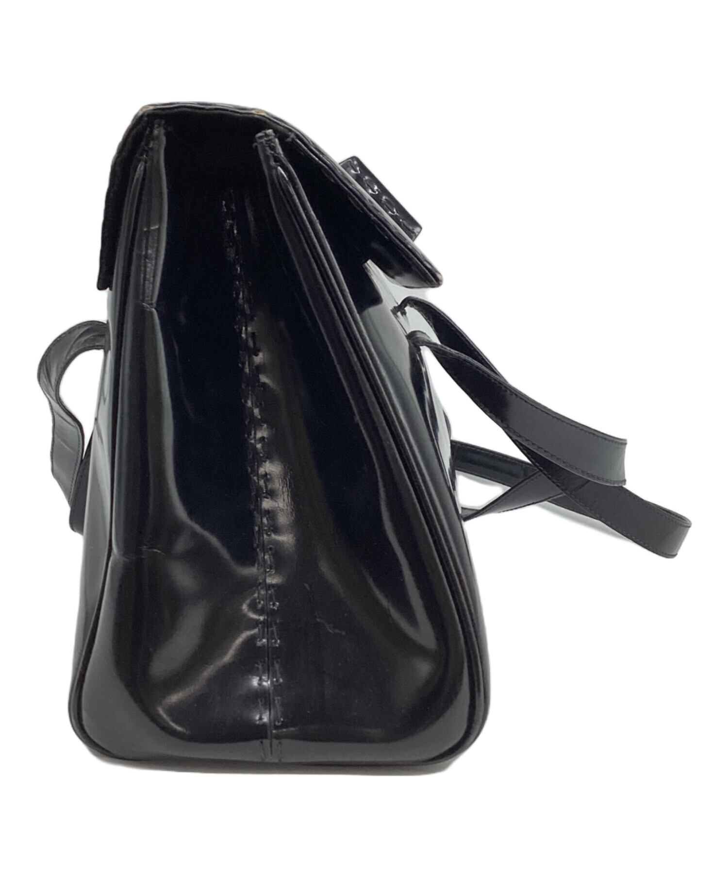 【最終価格】プラダ　ショルダー バッグ 黒  ビジュー エナメル 美品 PRADA ショルダーバッグ 黒 ビジュー お洒落ポーチ付 Re-Edition