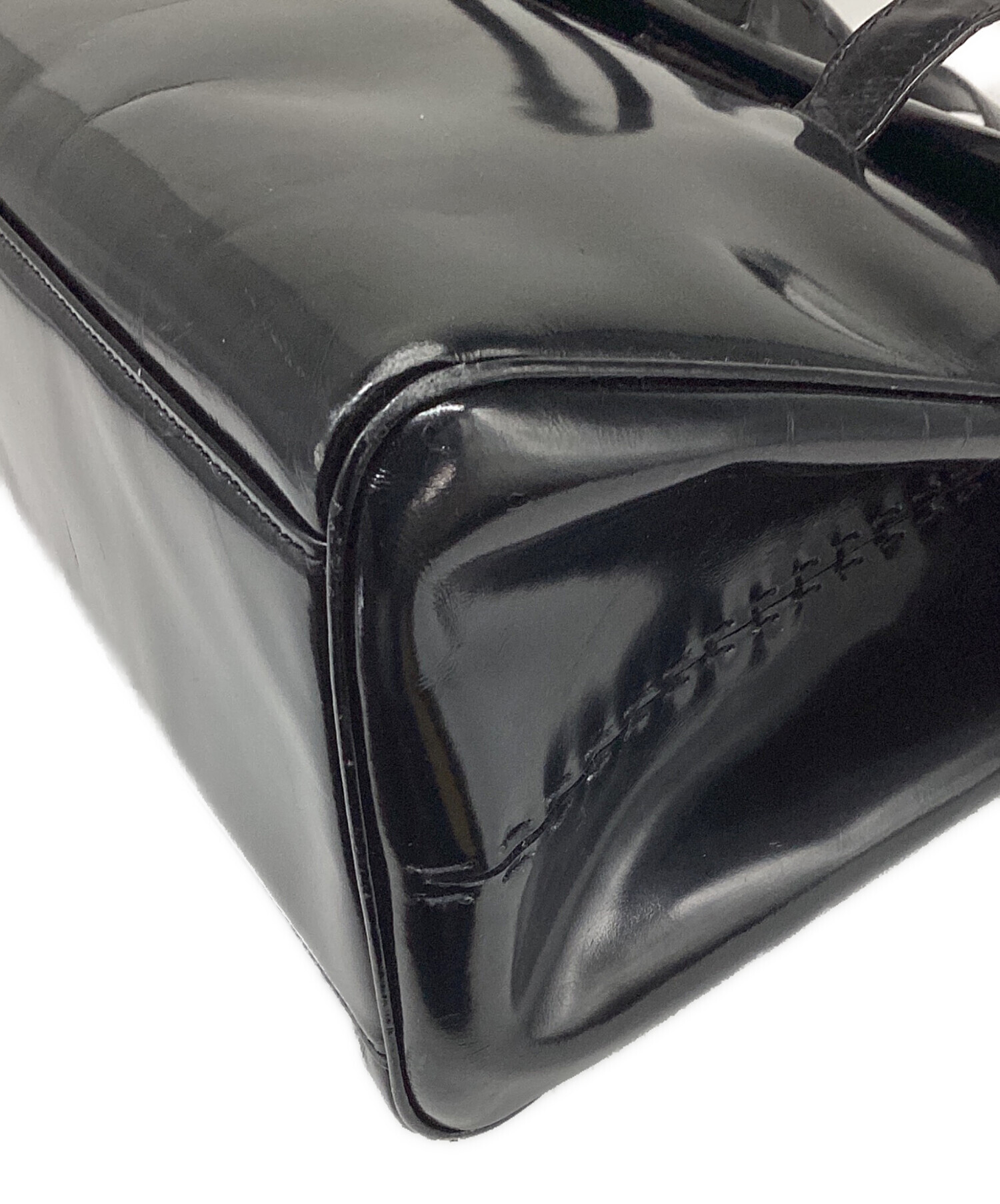 中古・古着通販】PRADA (プラダ) エナメルショルダーバッグ ブラック