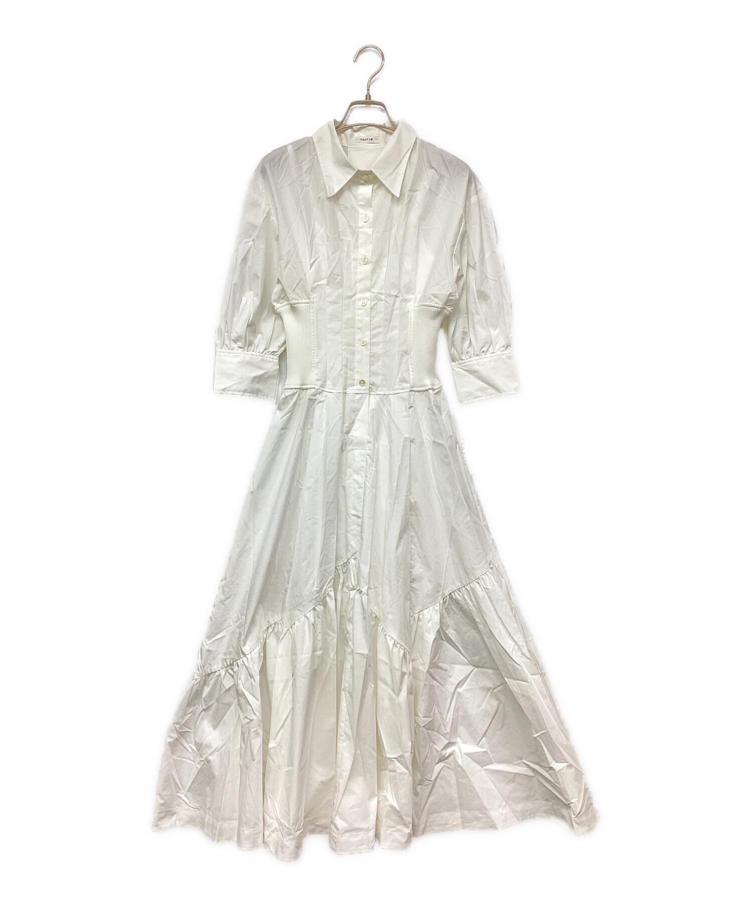 ランダムティアードシャツワンピース　ホワイト　０ FRAY I.D(フレイアイディー) &frasl; 長袖ワンピース&frasl;0&frasl;コットン&frasl;FWFO221047