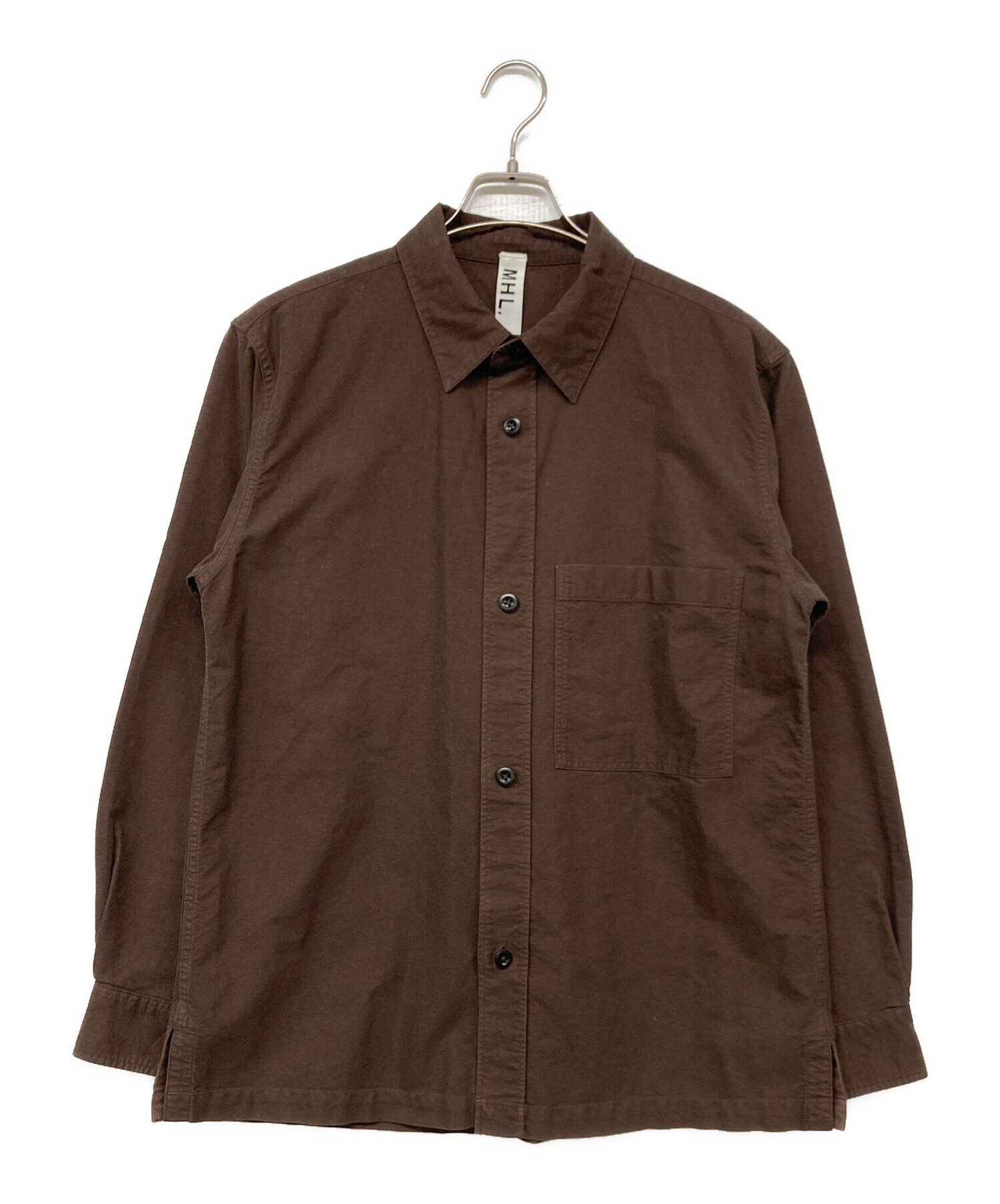 MHL. ブラウン長袖シャツジャケット 中古・古着通販】MHL (エムエイチエル) 長袖シャツ ブラウン サイズ:L